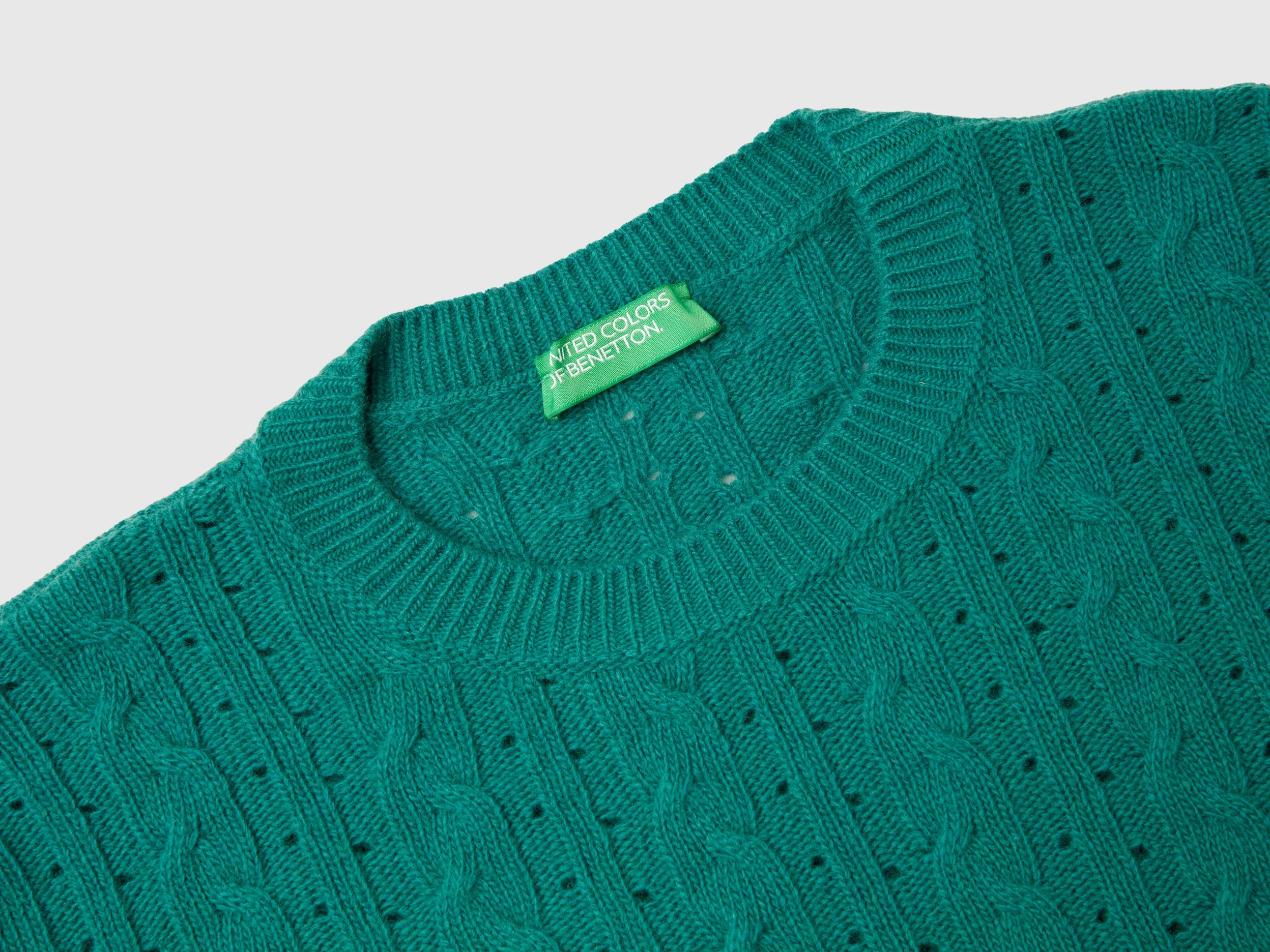 Maglia cropped con trecce e trafori - Image 3