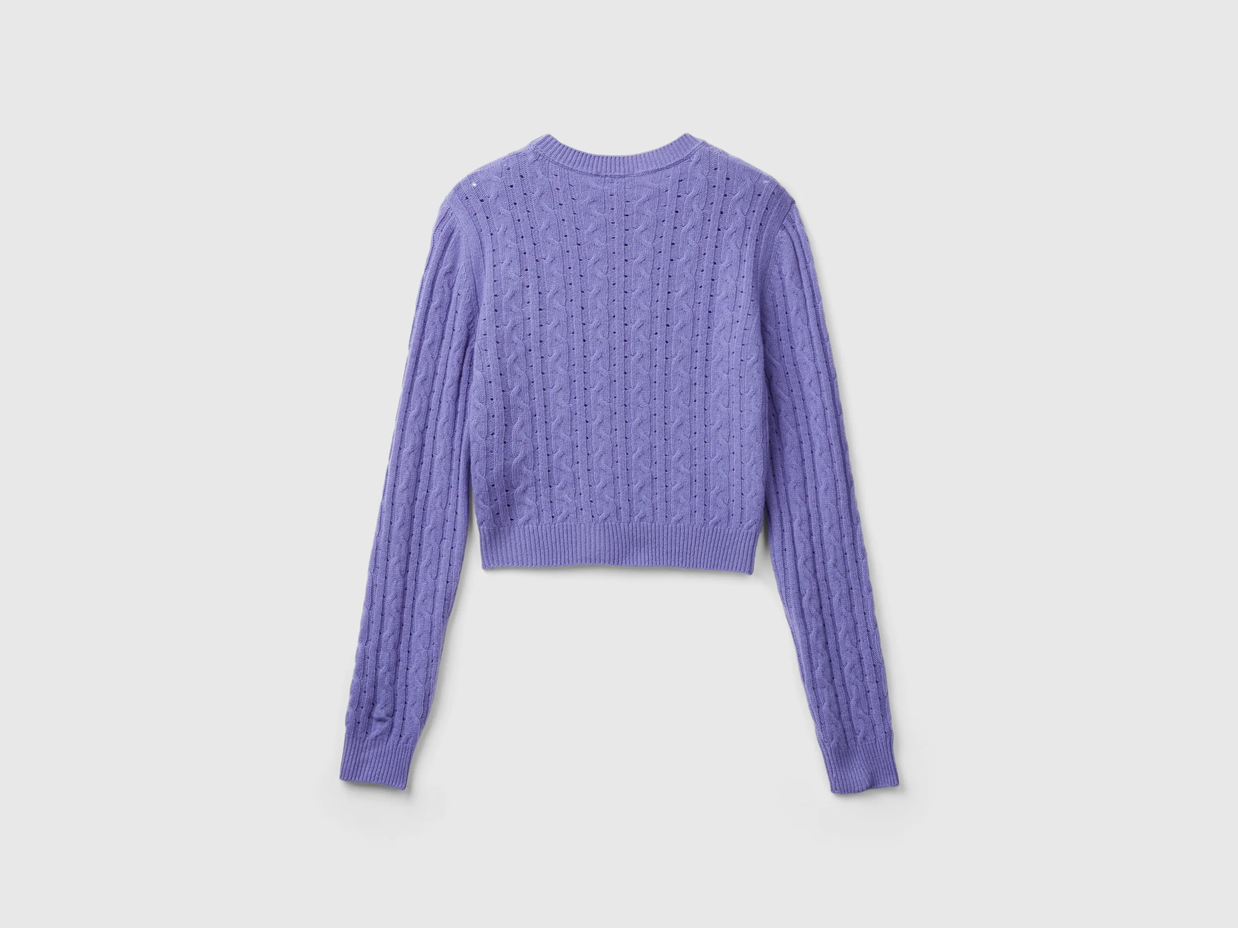 Maglia cropped con trecce e trafori - Image 2