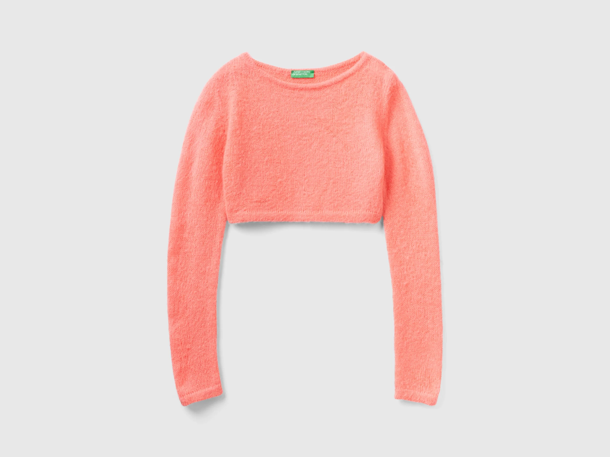 Maglia cropped in misto mohair