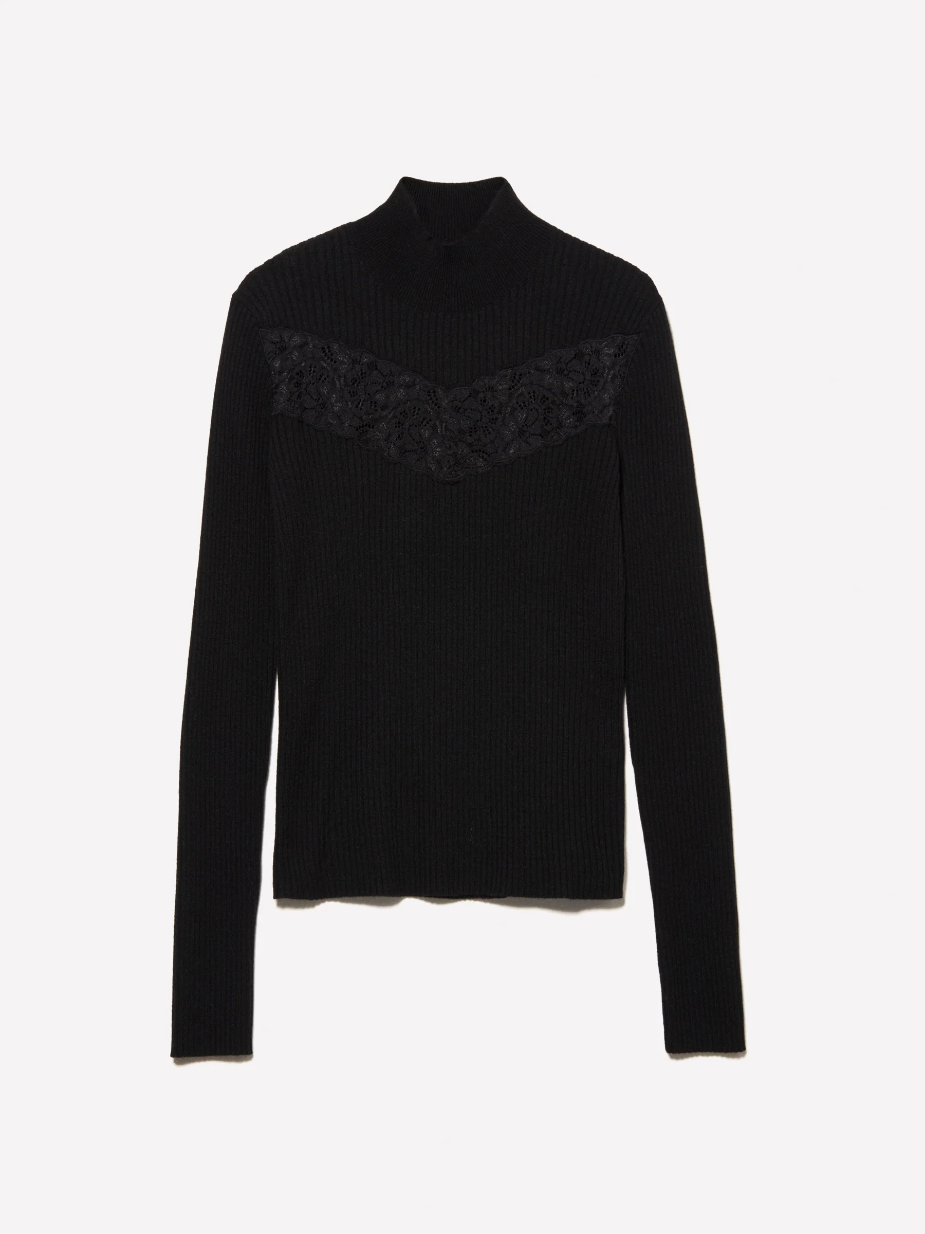 Maglia dolcevita con pizzo