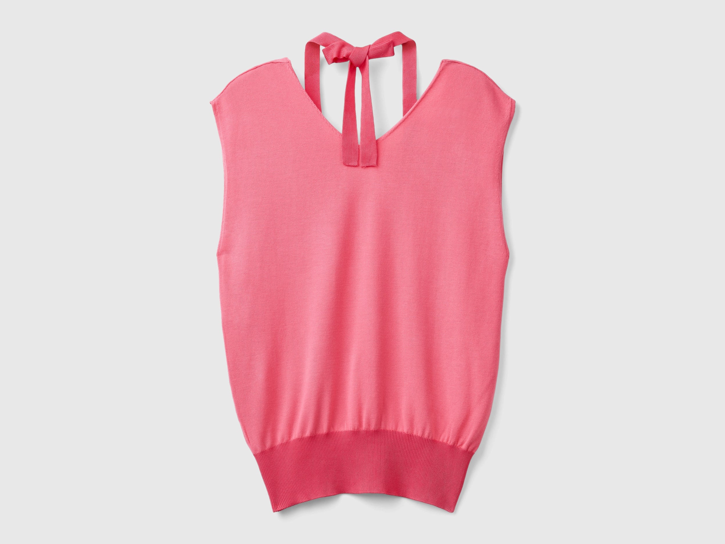 Maglia fluida con scollo a V e lacetti - Image 2