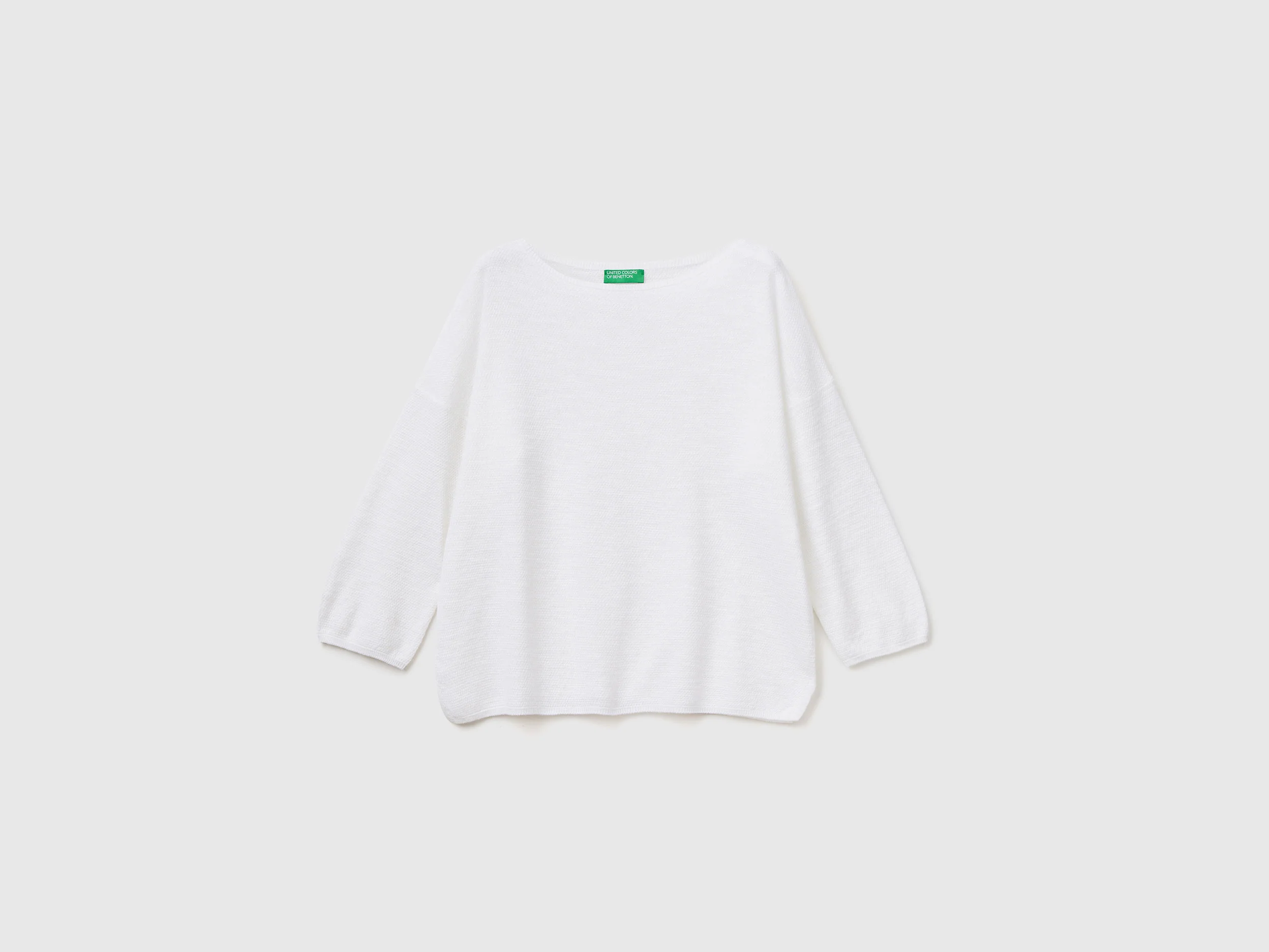 Maglia in misto lino con manica a 3/4