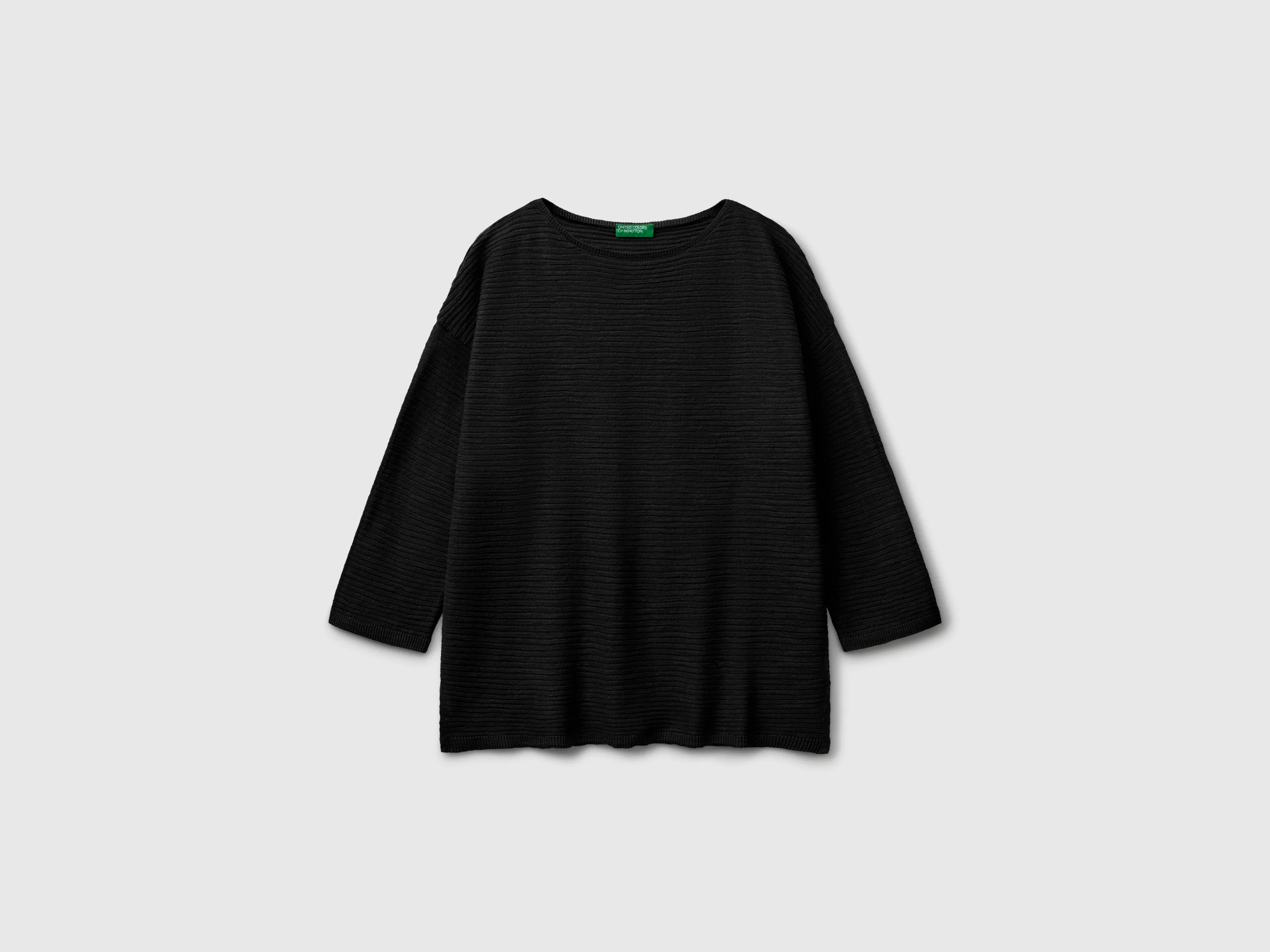 Maglia in misto lino con manica a 3/4