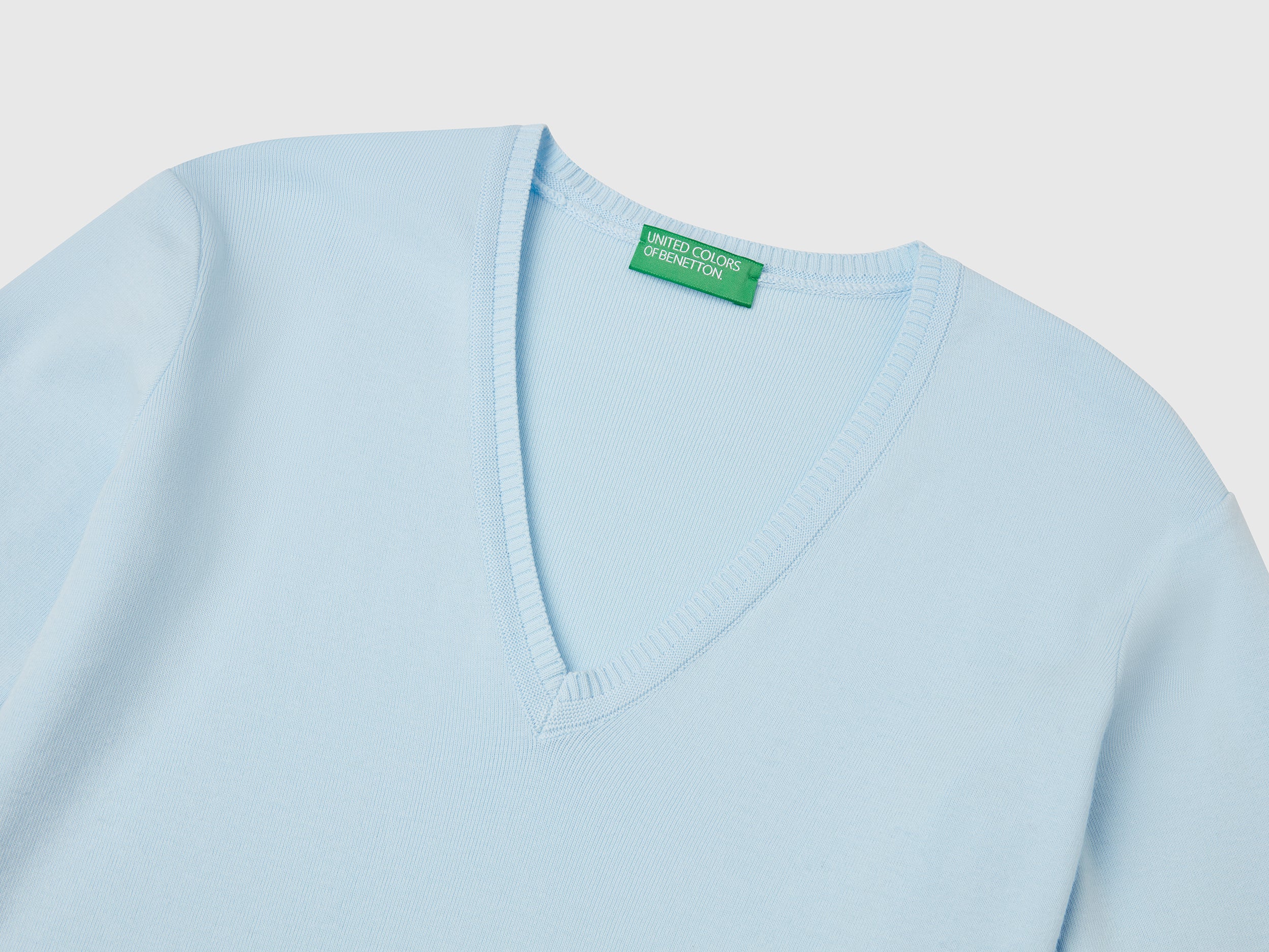 Maglia in puro cotone con scollo a V - Image 3