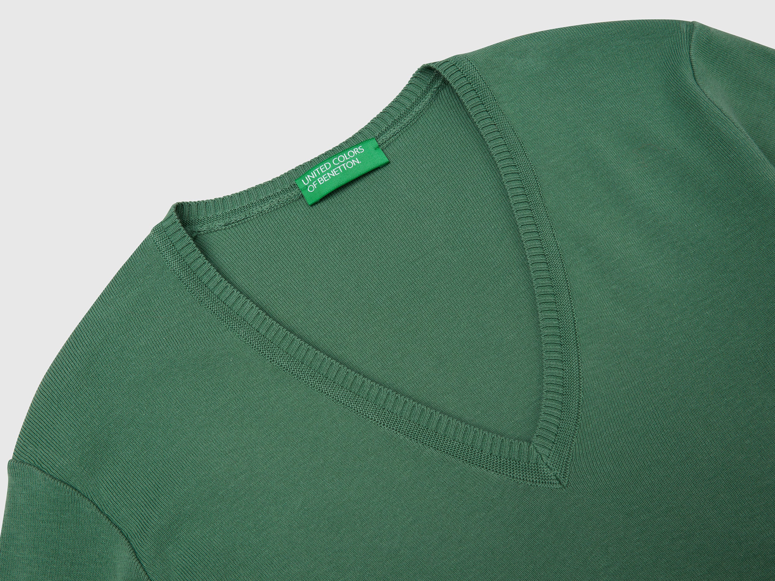 Maglia in puro cotone con scollo a V - Image 3