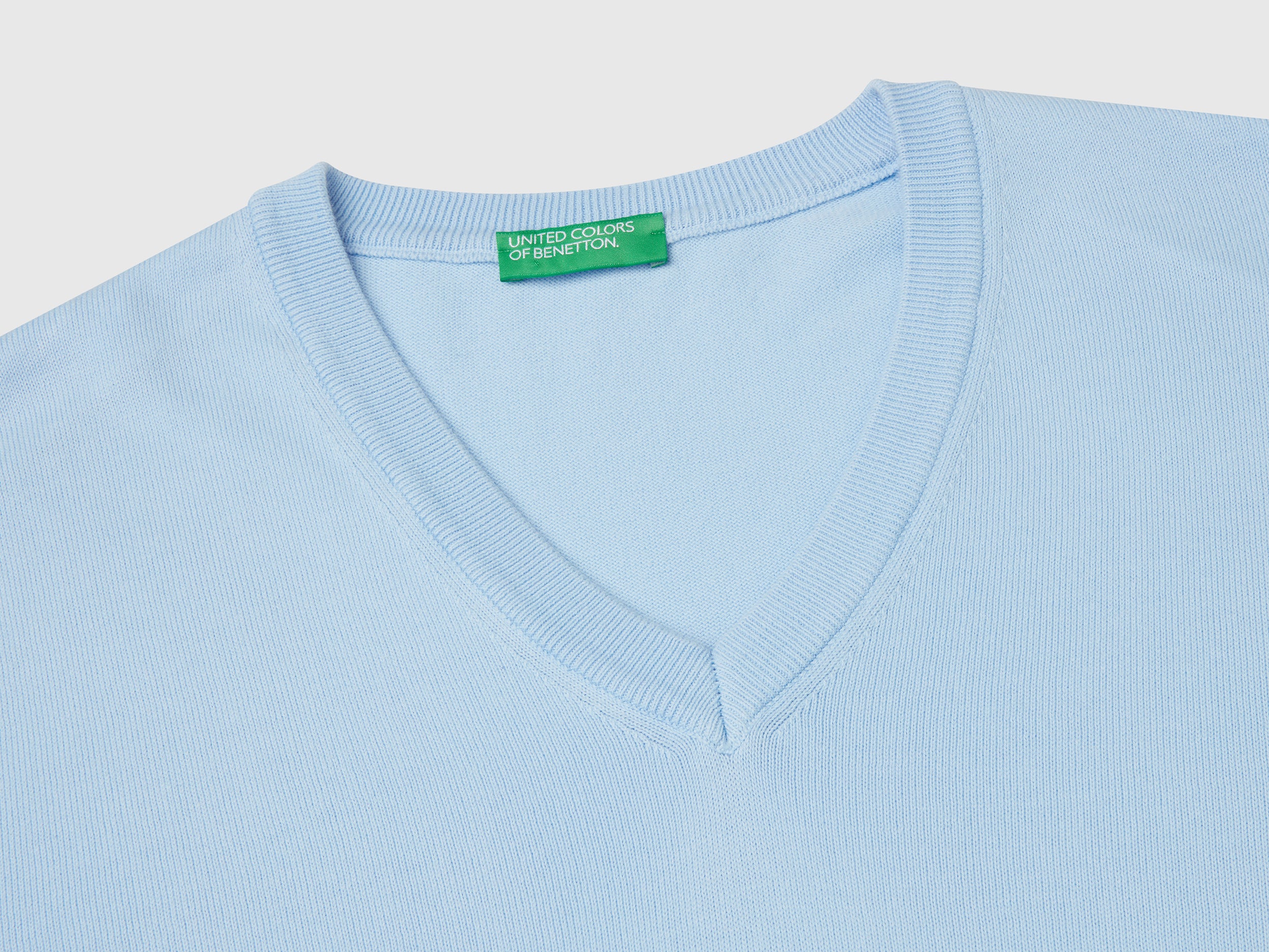 Maglia in puro cotone con scollo a V - Image 3