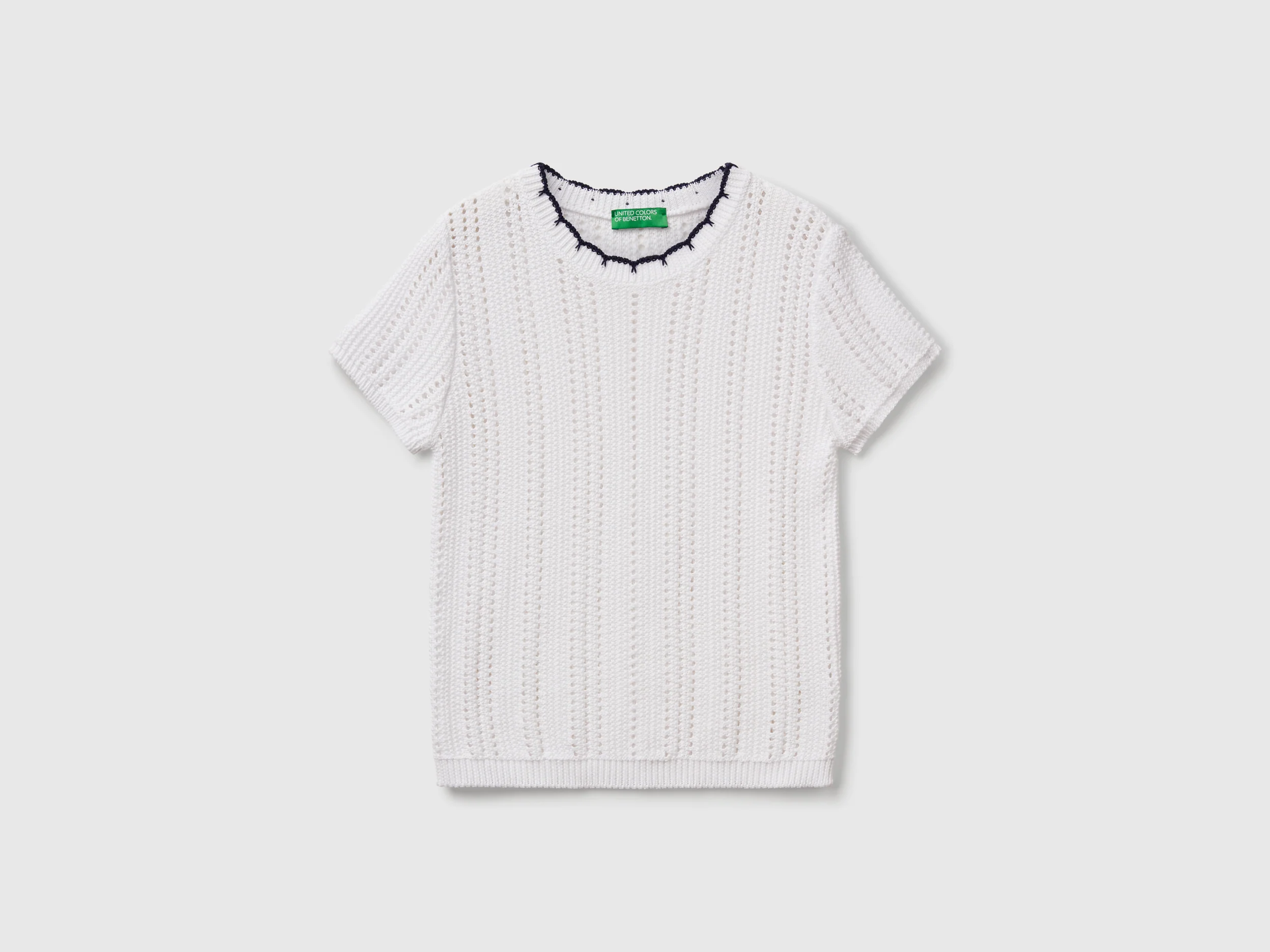Maglia traforata in puro cotone