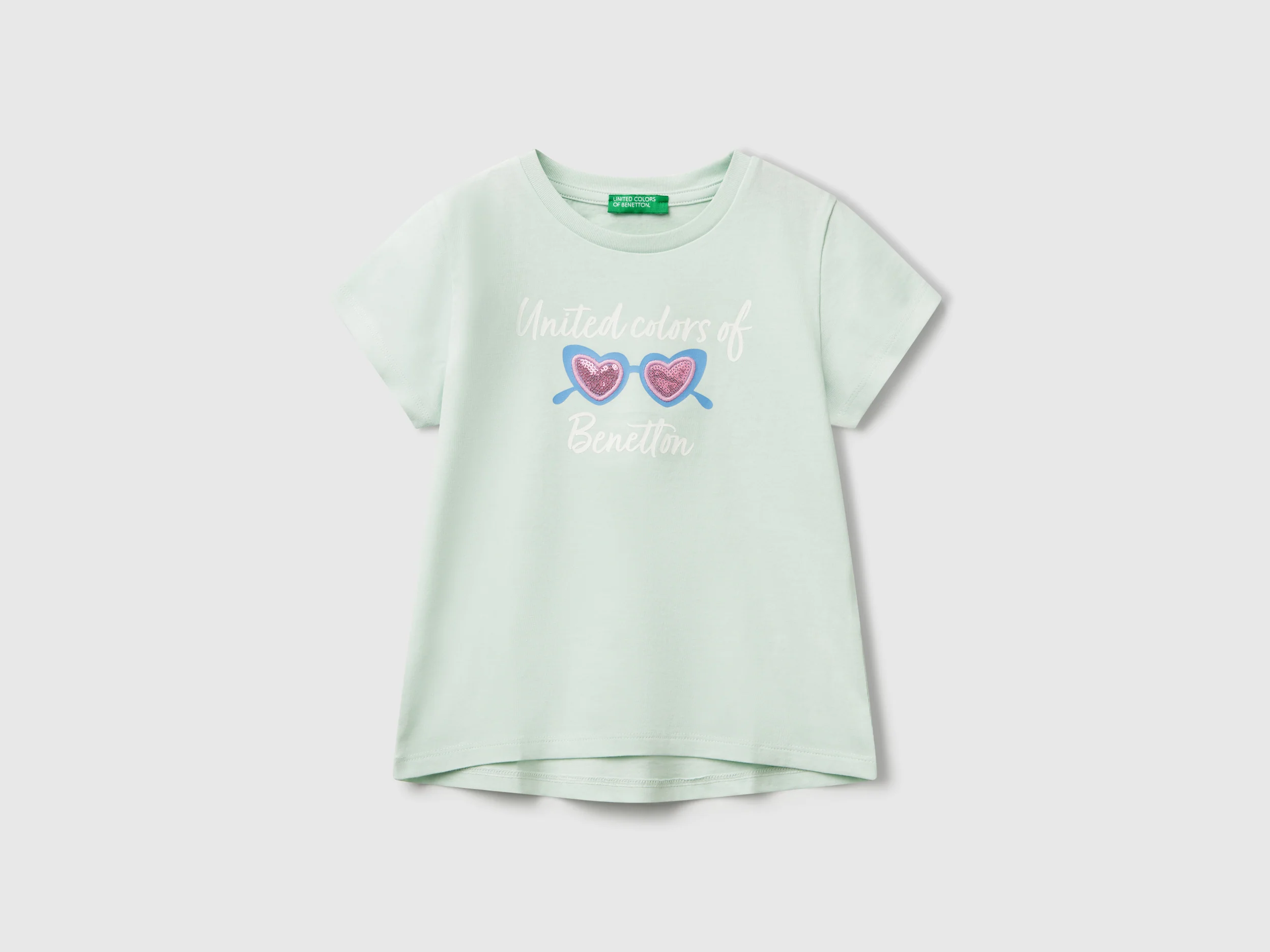 Maglietta con ricamo logo in cotone bio
