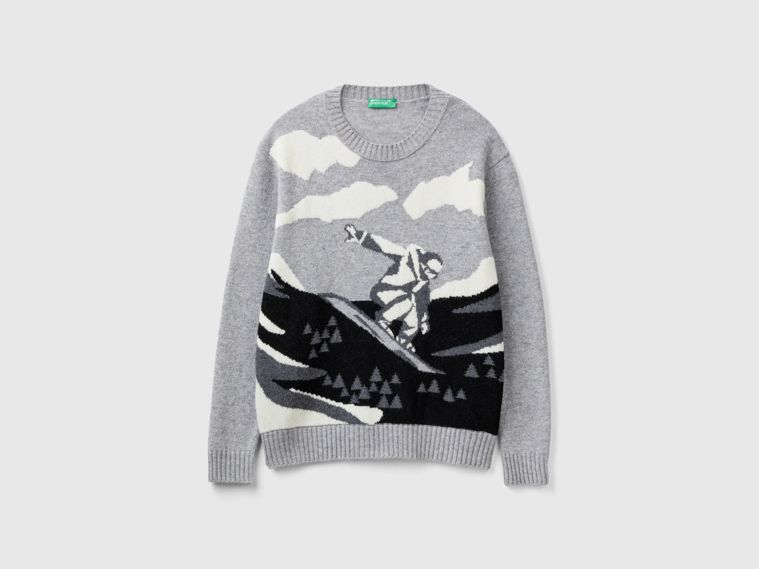 Maglione con grafica sci