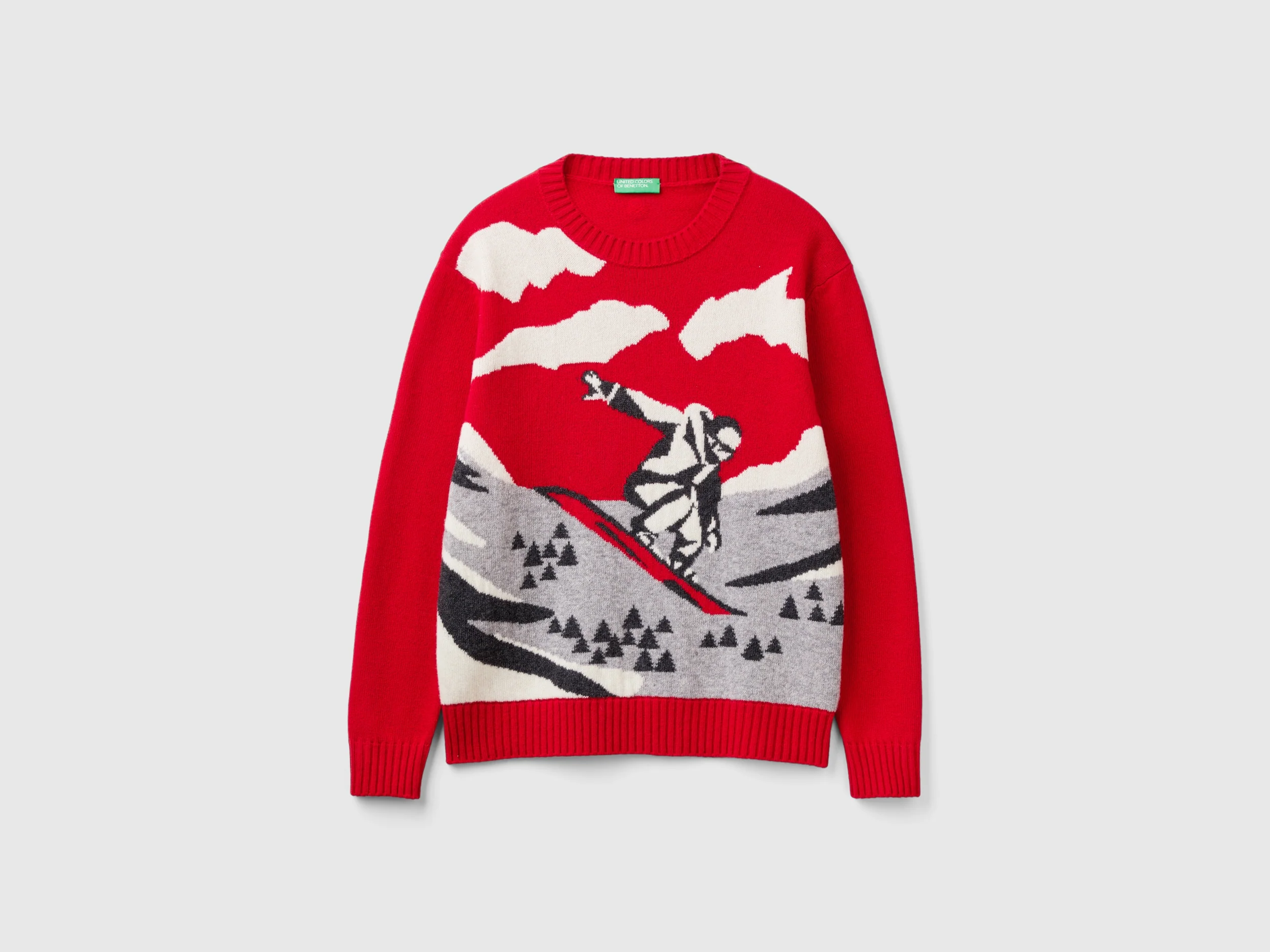 Maglione con grafica sci