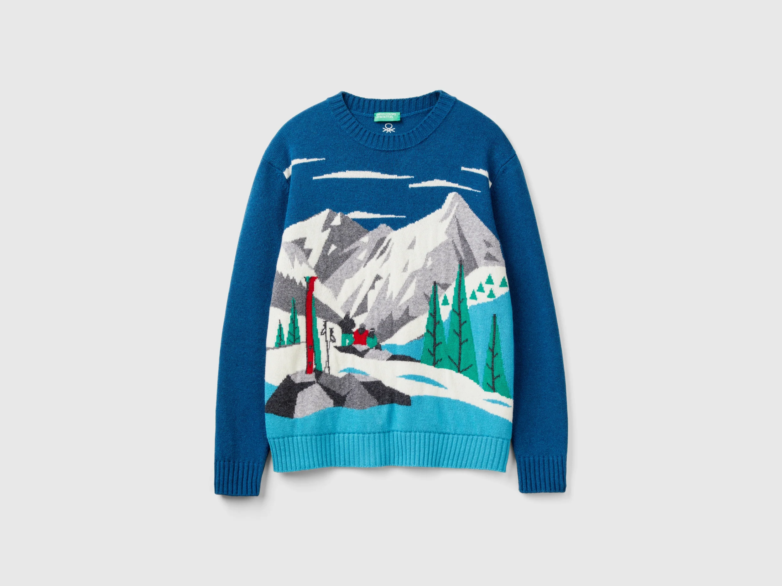 Maglione con grafica sci