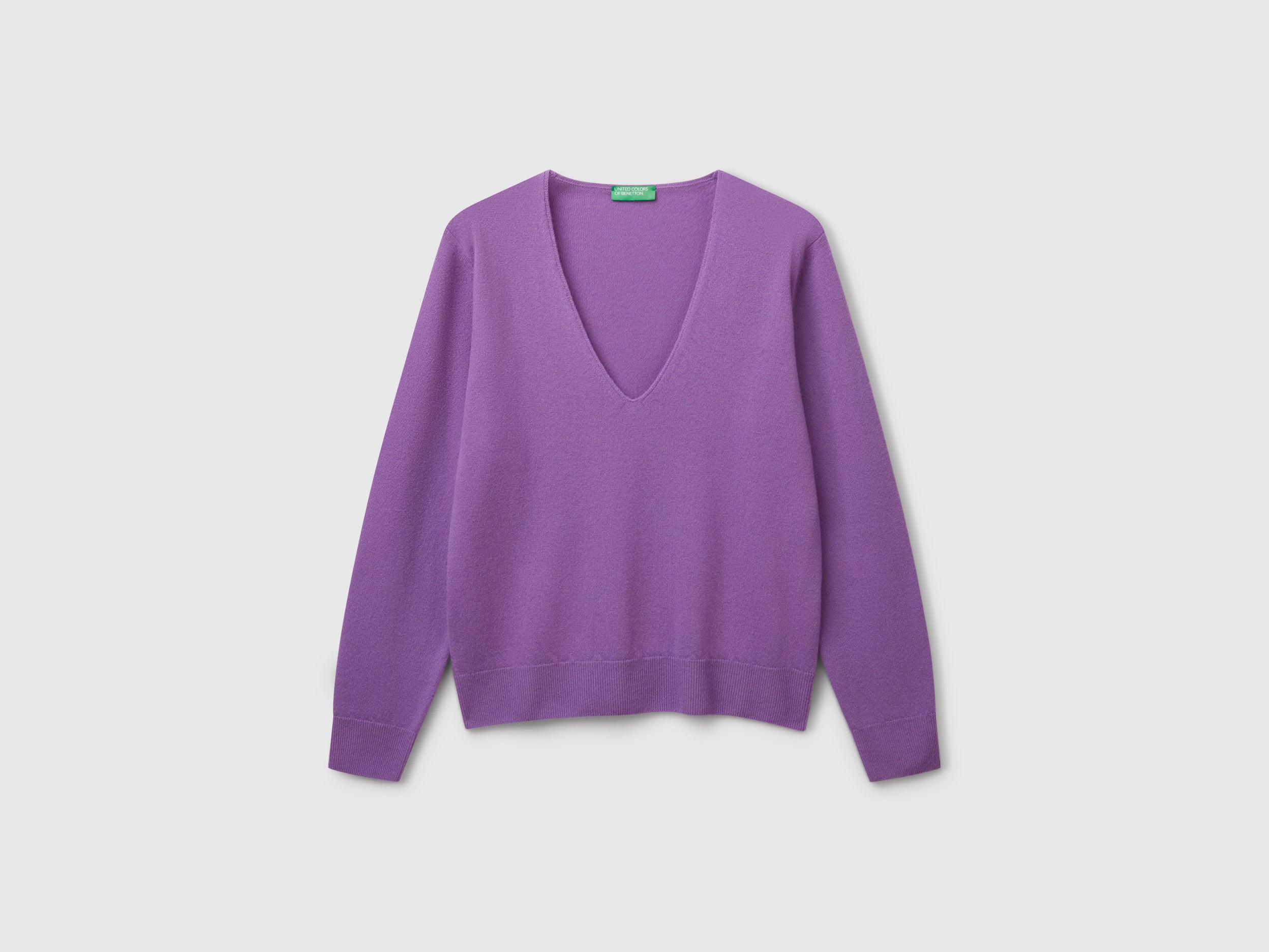 Maglione con scollo a V in pura lana Merino