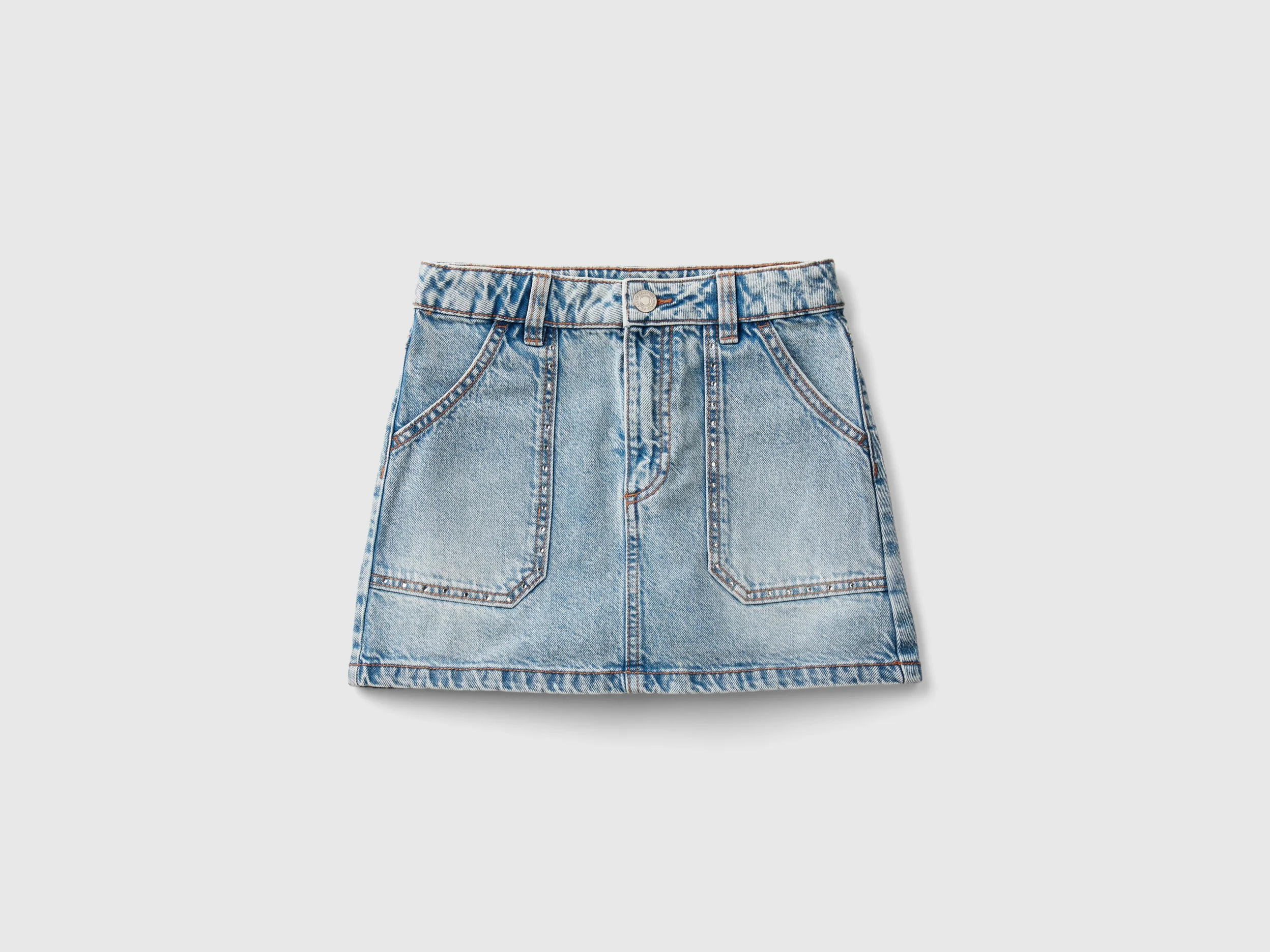 Minigonna di jeans con strass