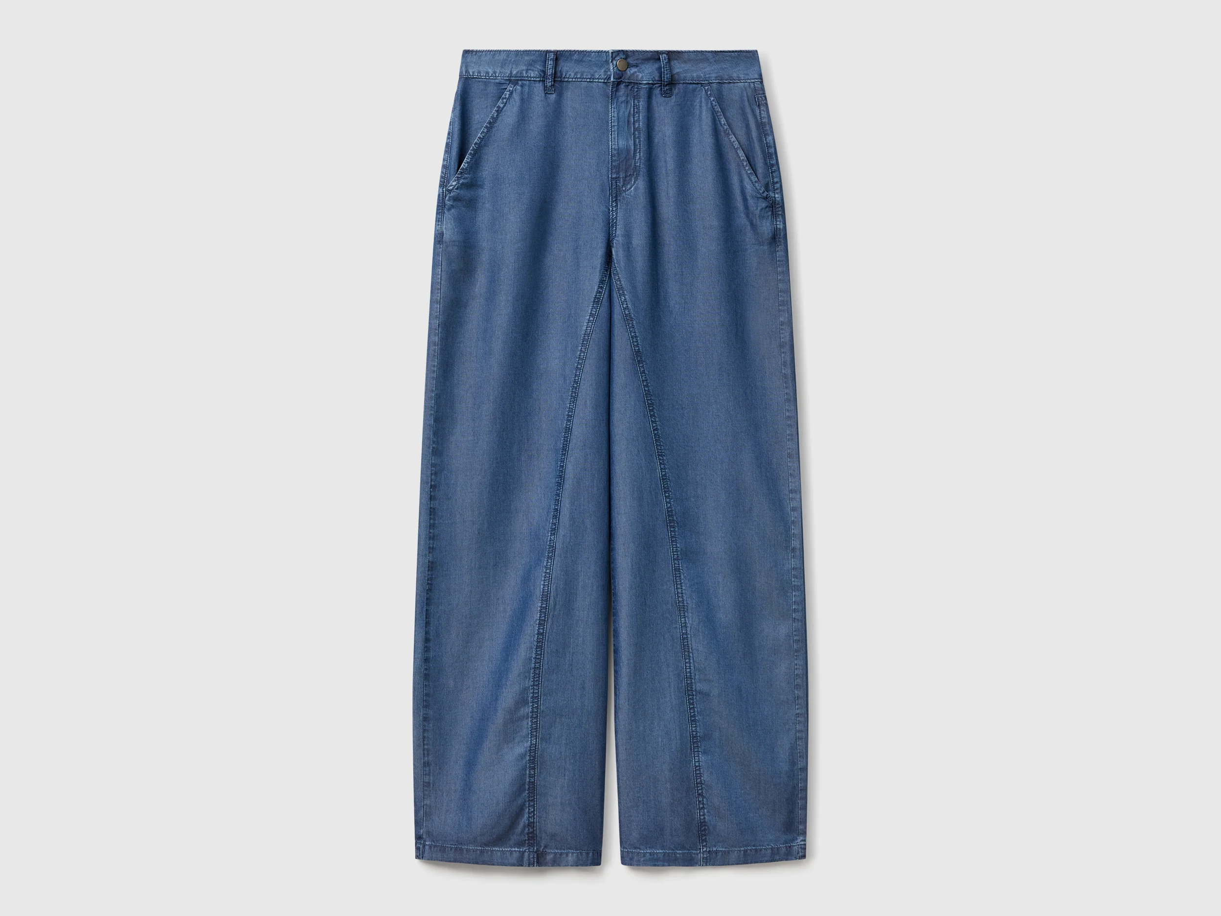 Pantaloni ampi in chambray