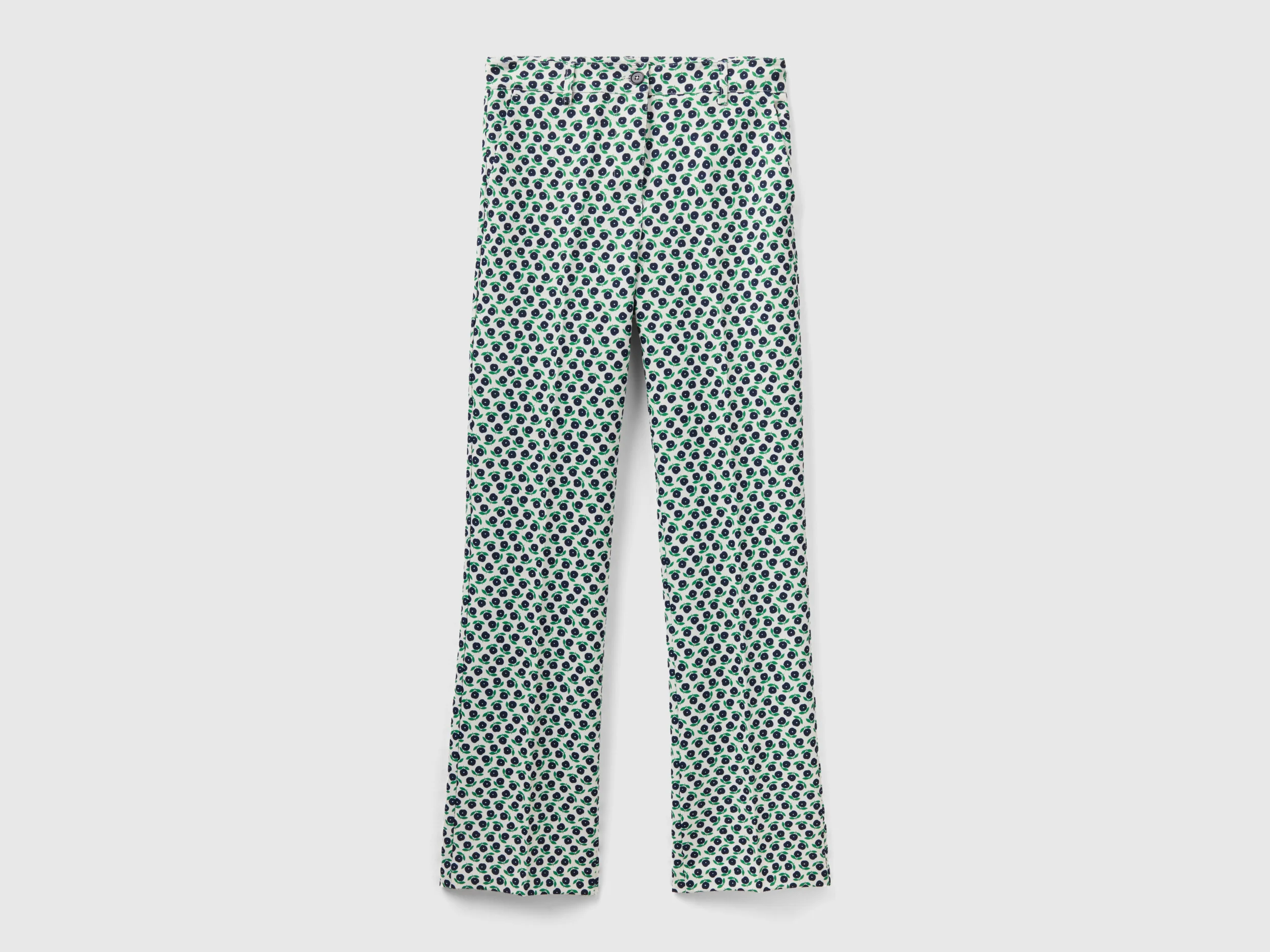 Pantaloni con stampa fiori