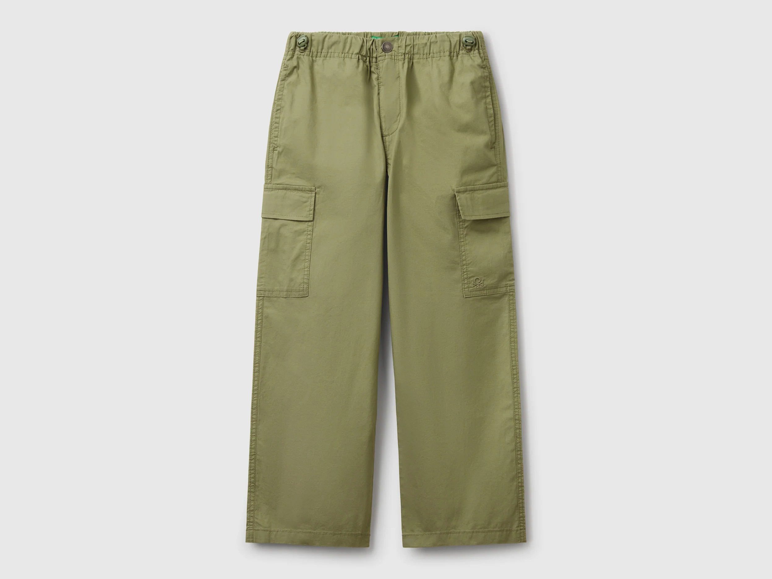 Pantaloni parachute in cotone stretch
