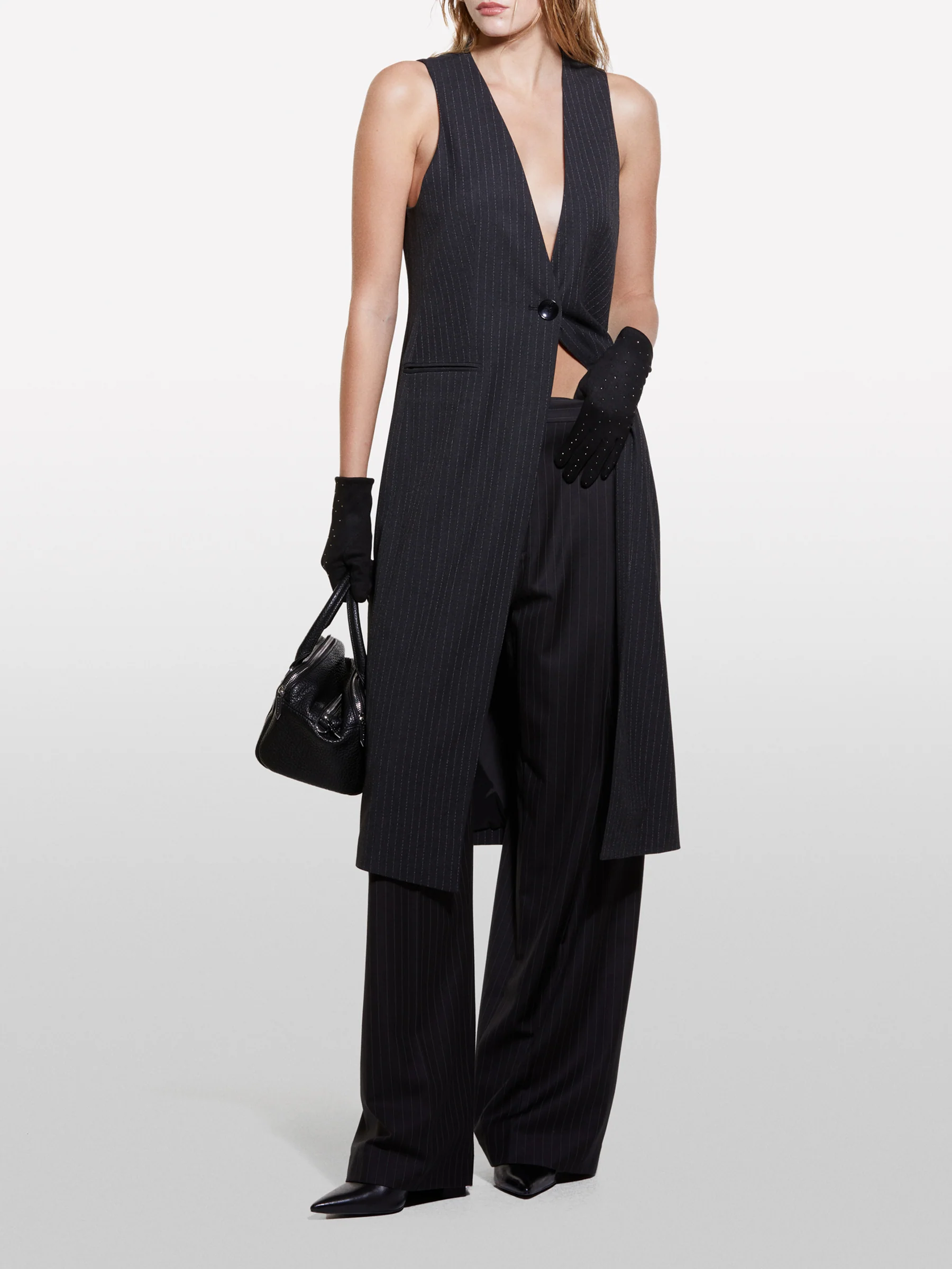 Pantaloni wide leg gessati - Image 2