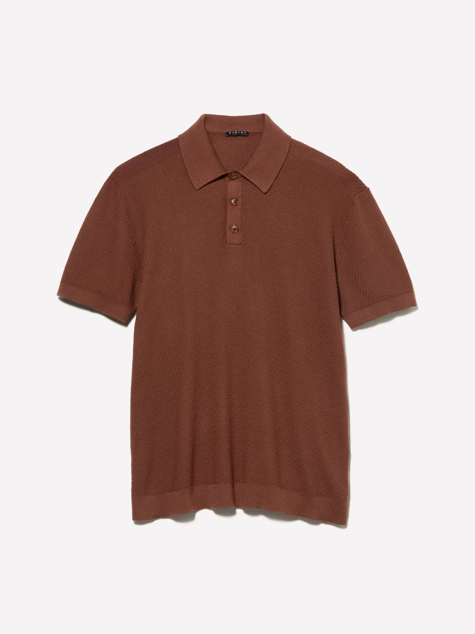 Polo marrone in maglia