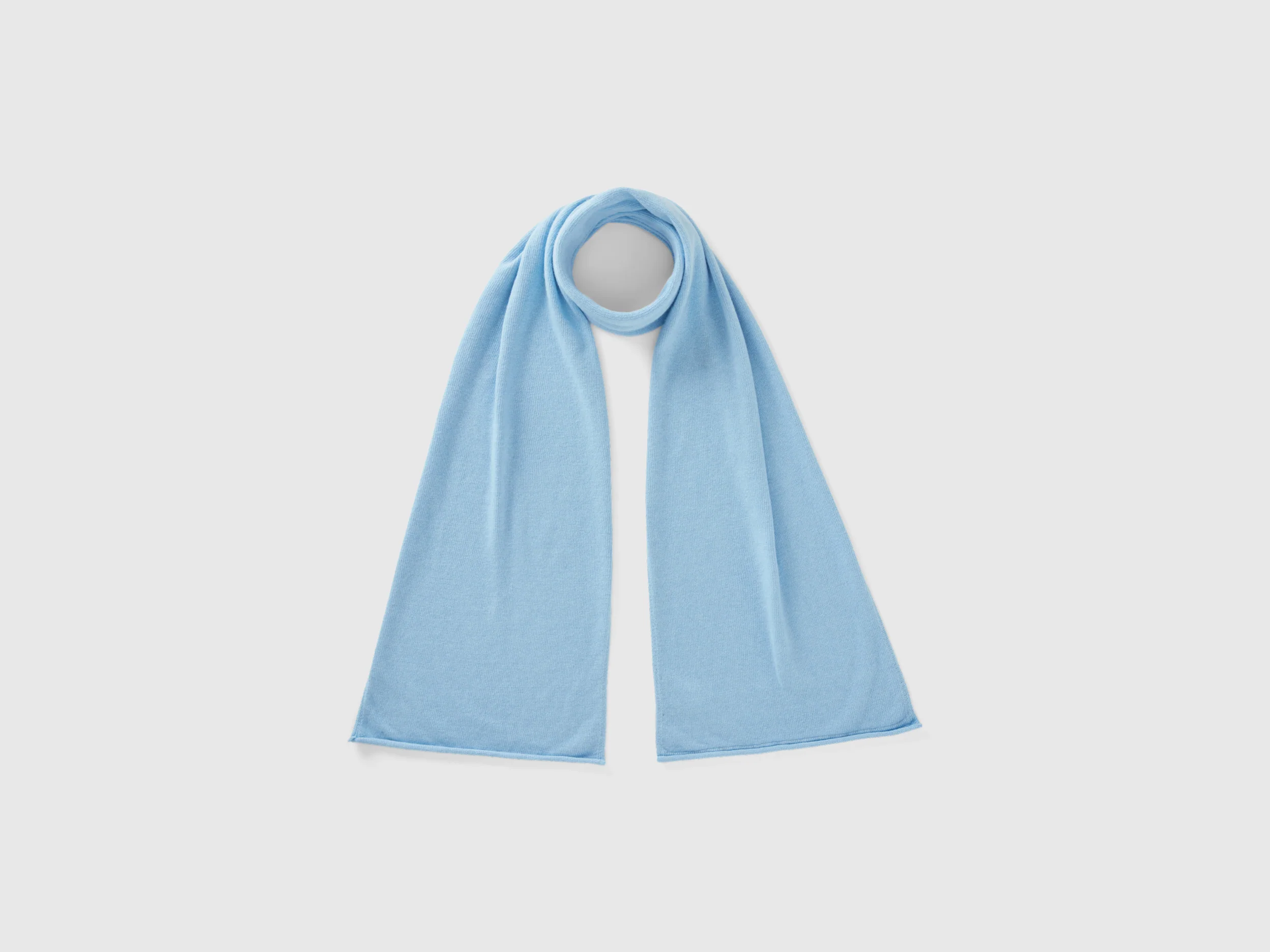 Sciarpa celeste in misto cashmere
