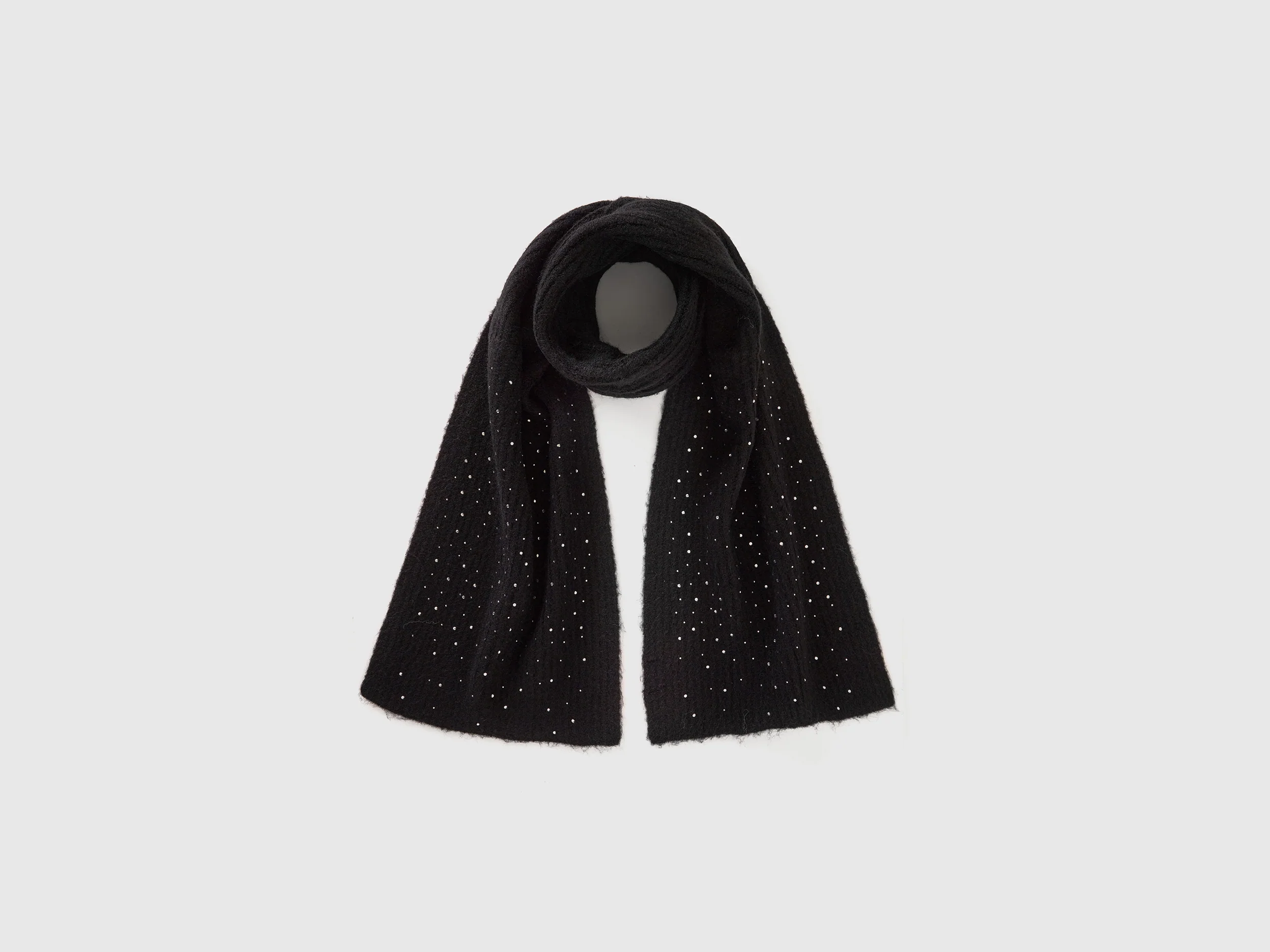 Sciarpa in misto lana con strass