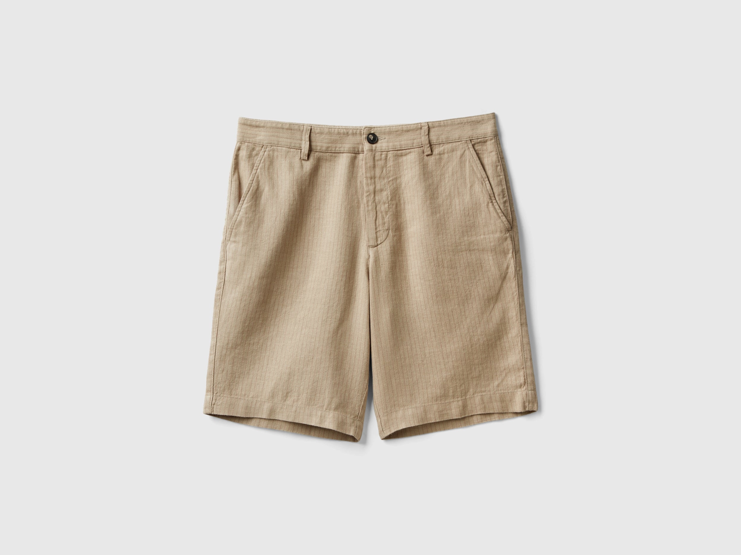Shorts rigati in misto lino
