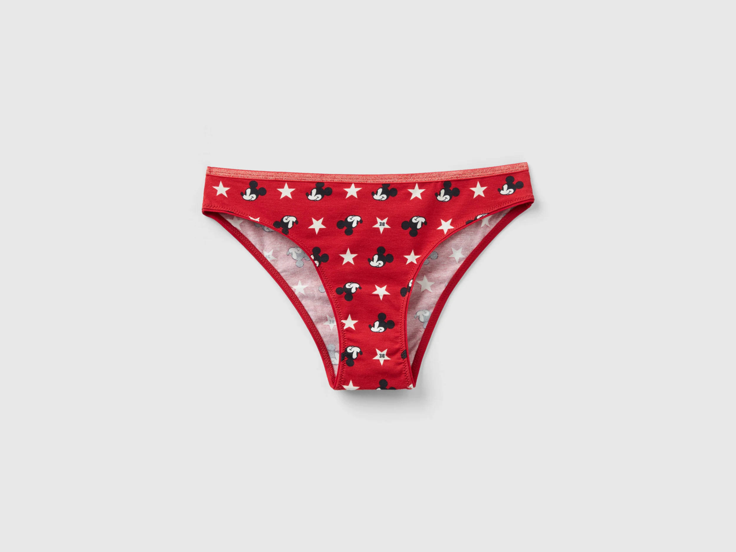 Slip rossi Mickey Mouse con lurex