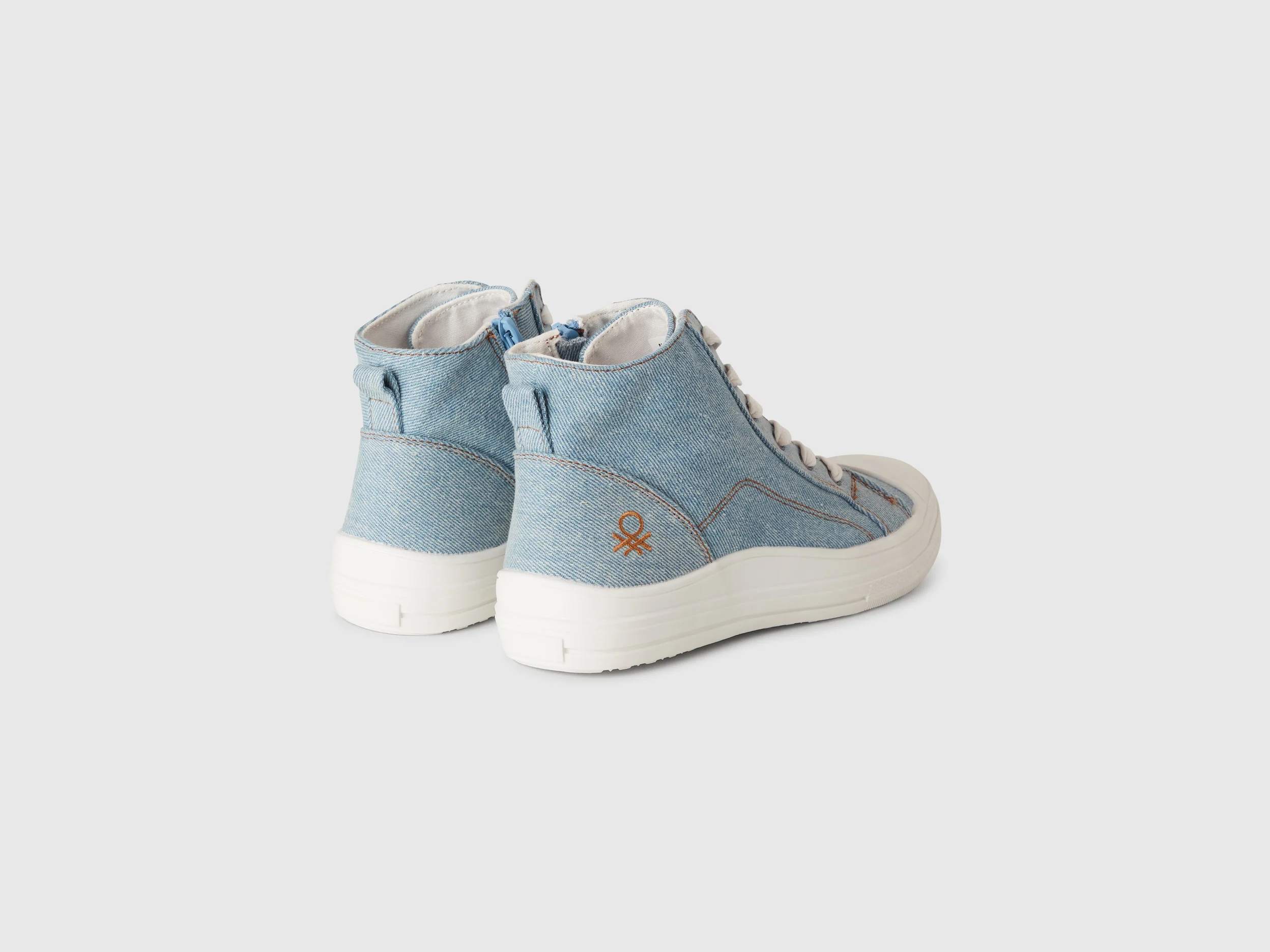 Sneakers alte effetto denim - Image 2