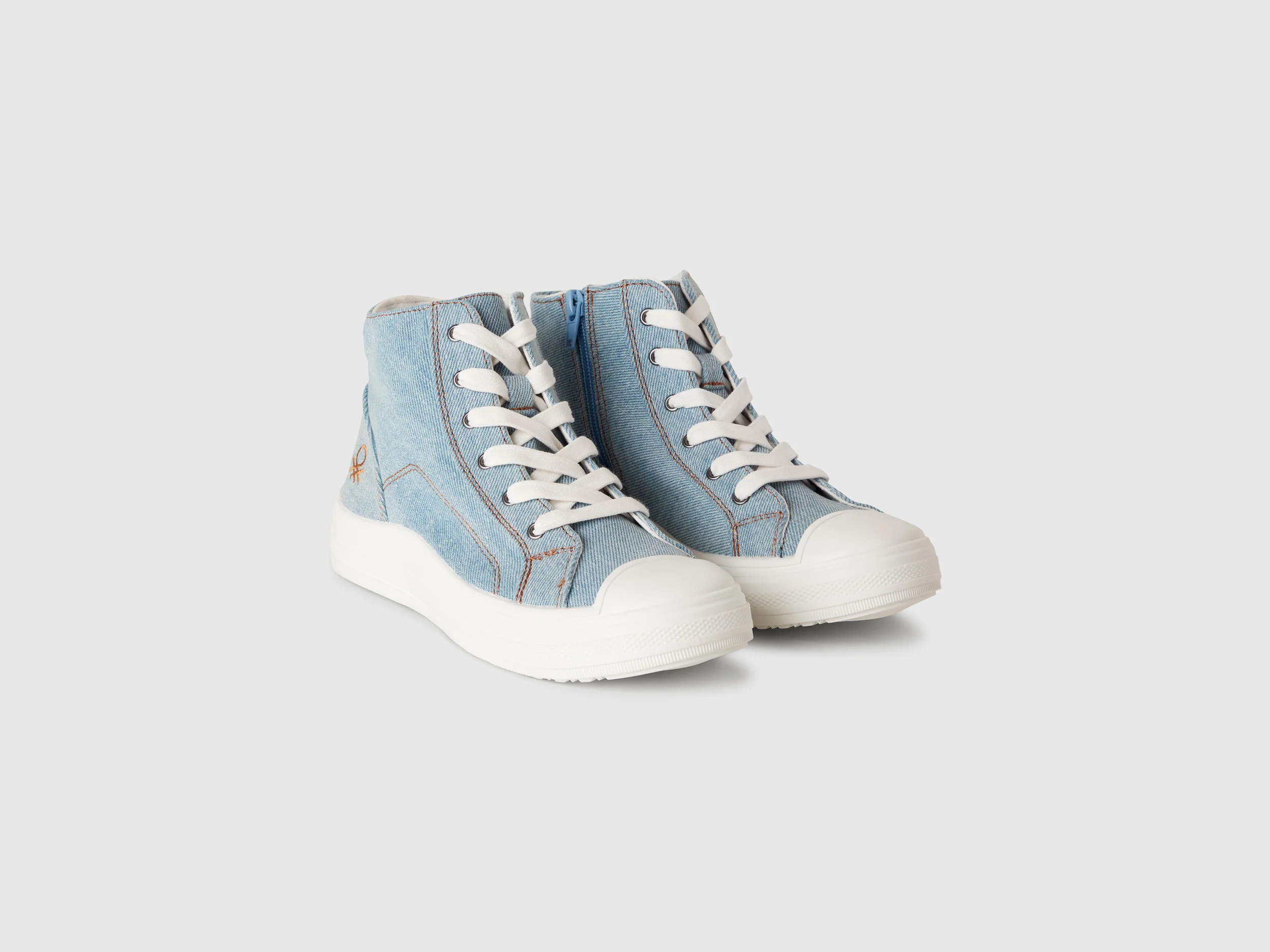 Sneakers alte effetto denim - Image 3
