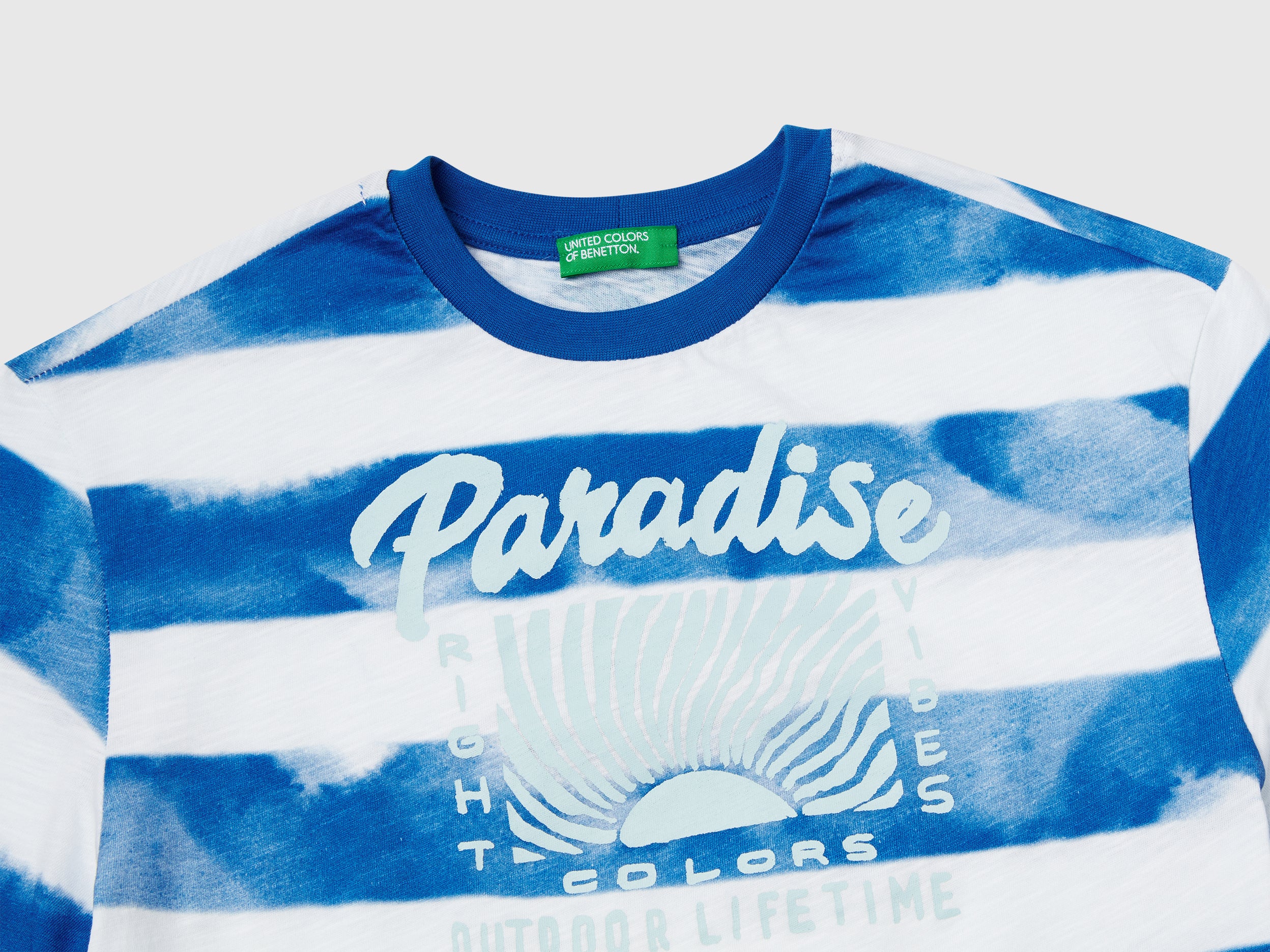 T-shirt a righe con stampa davanti e dietro - Image 3