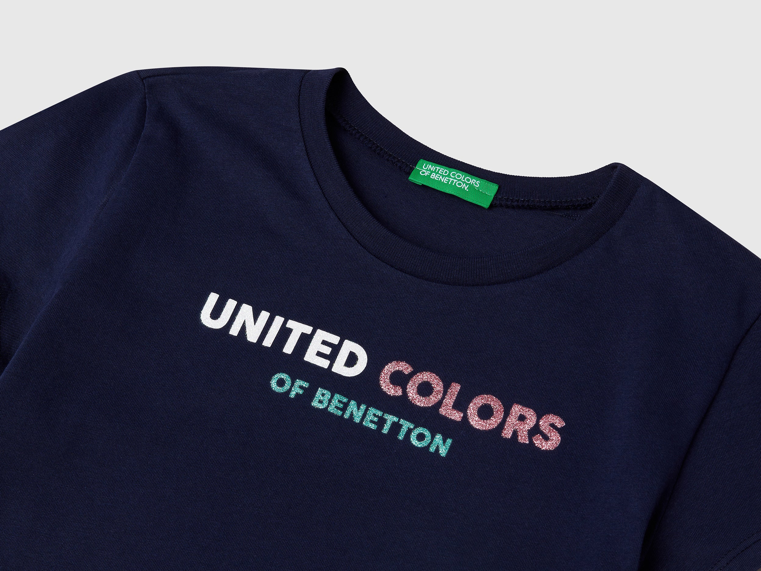 T-shirt con logo glitter in cotone - Image 3