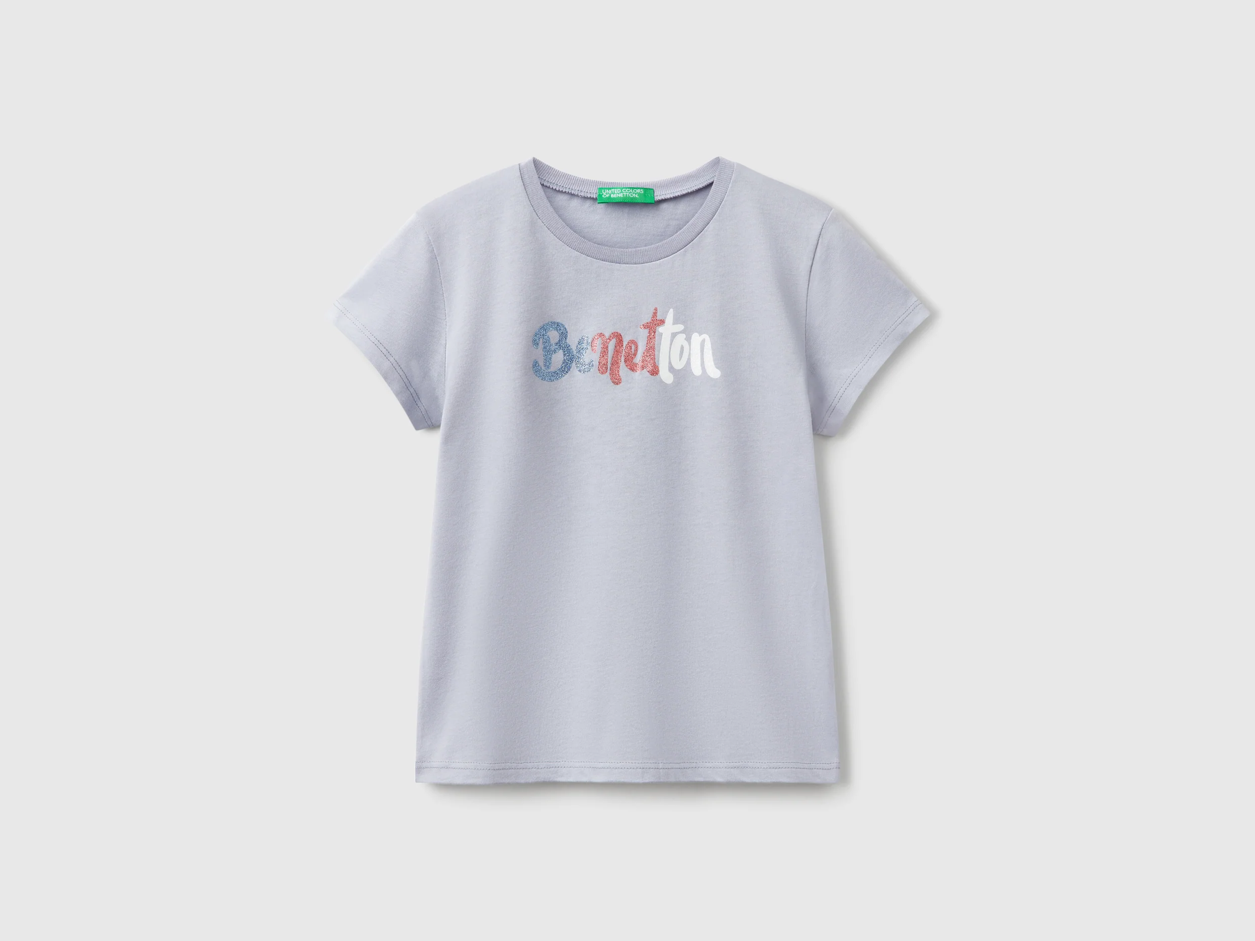 T-shirt con logo glitter in cotone