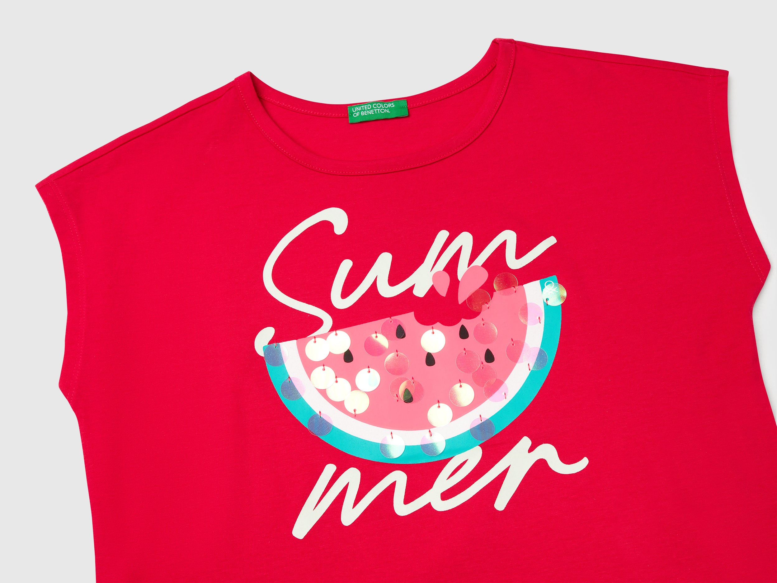 T-shirt con stampa e paillettes - Image 3