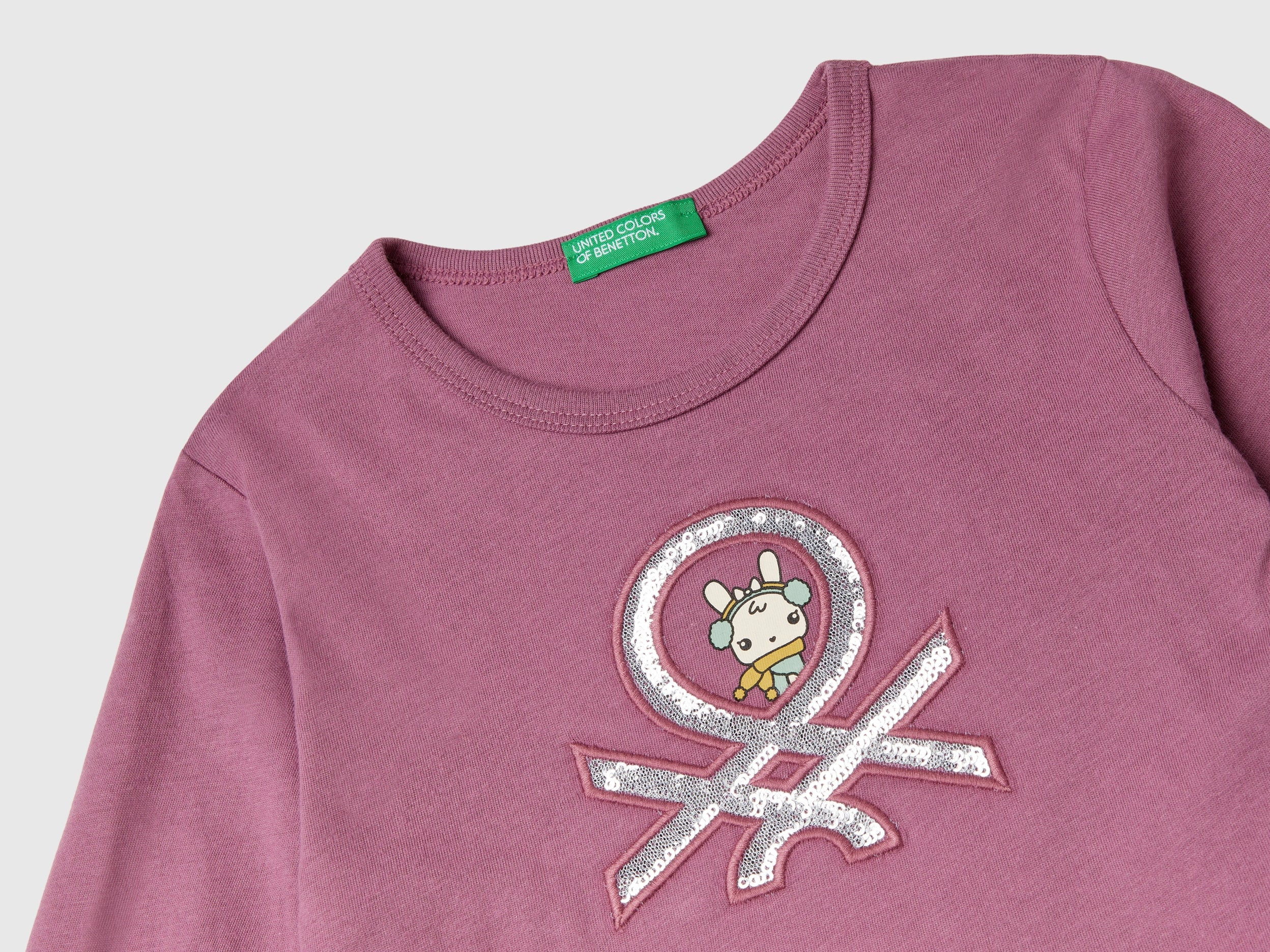 T-shirt con stampa e paillettes - Image 3