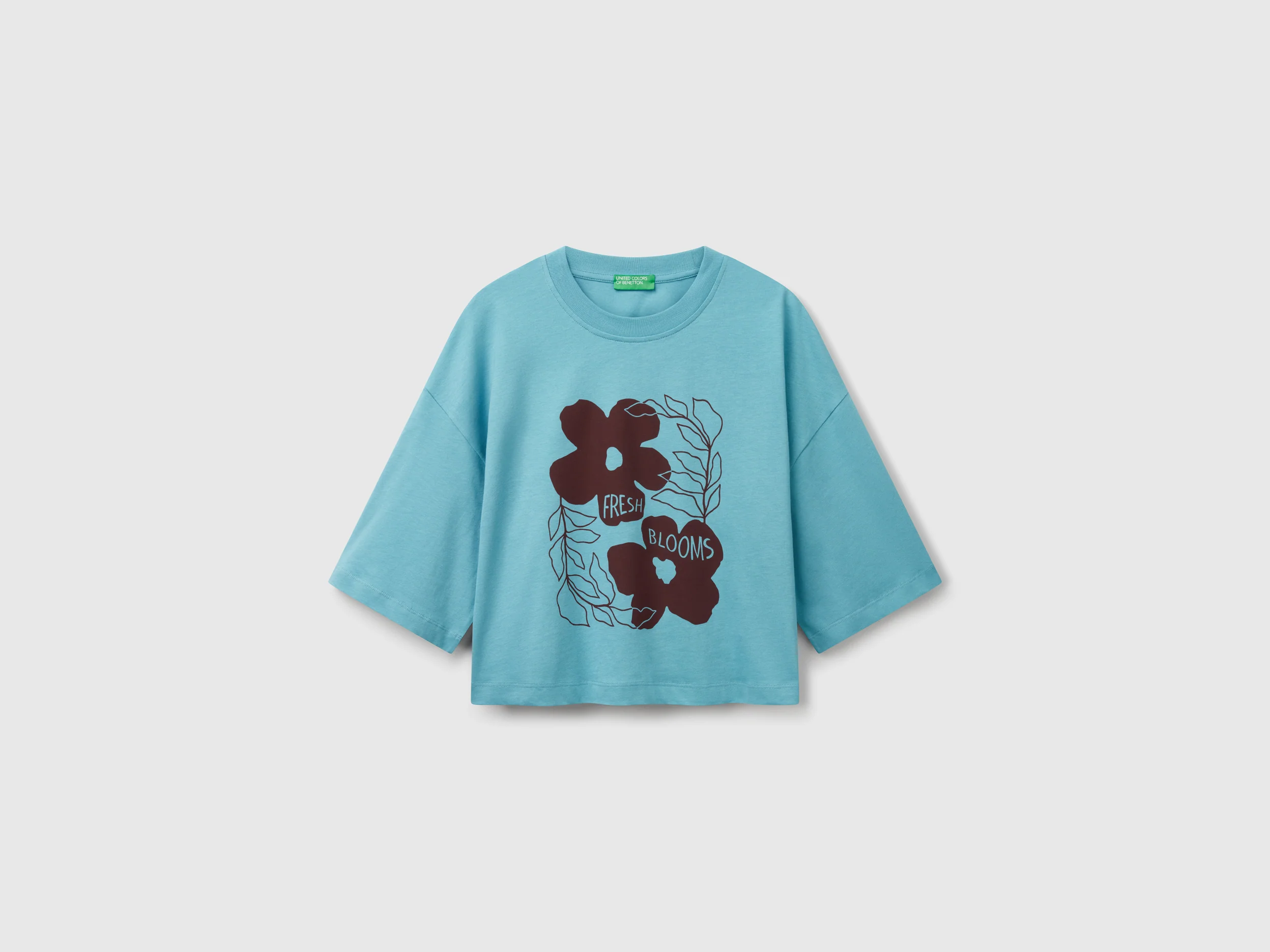T-shirt con stampa fiori