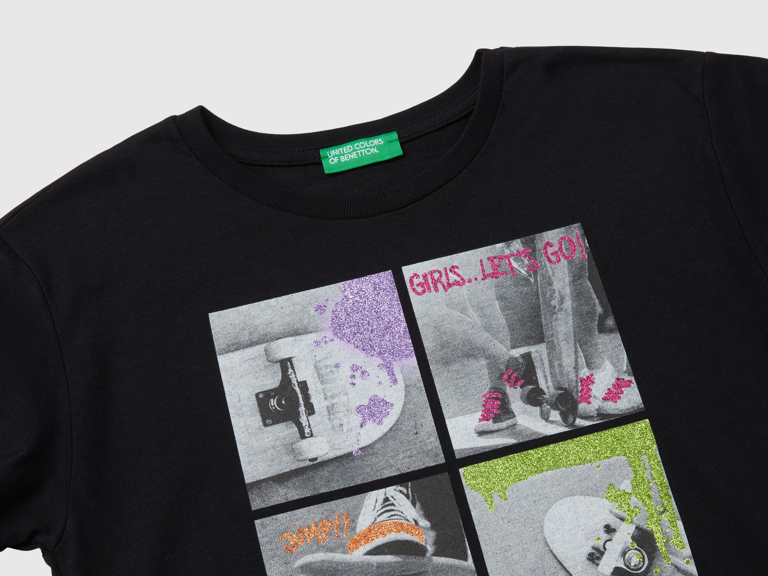 T-shirt con stampa fotografica e glitter - Image 3