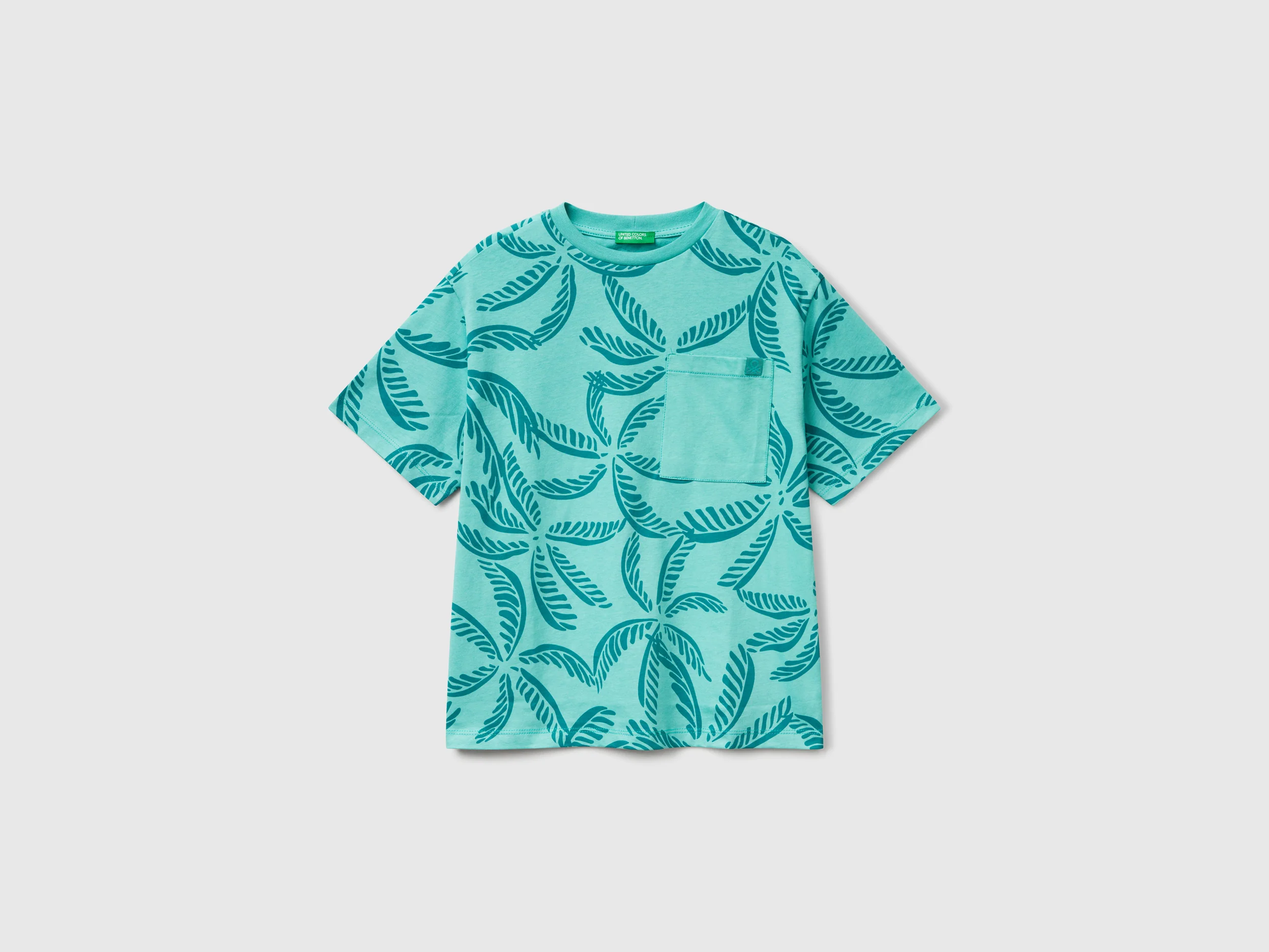 T-shirt con stampa tropicale