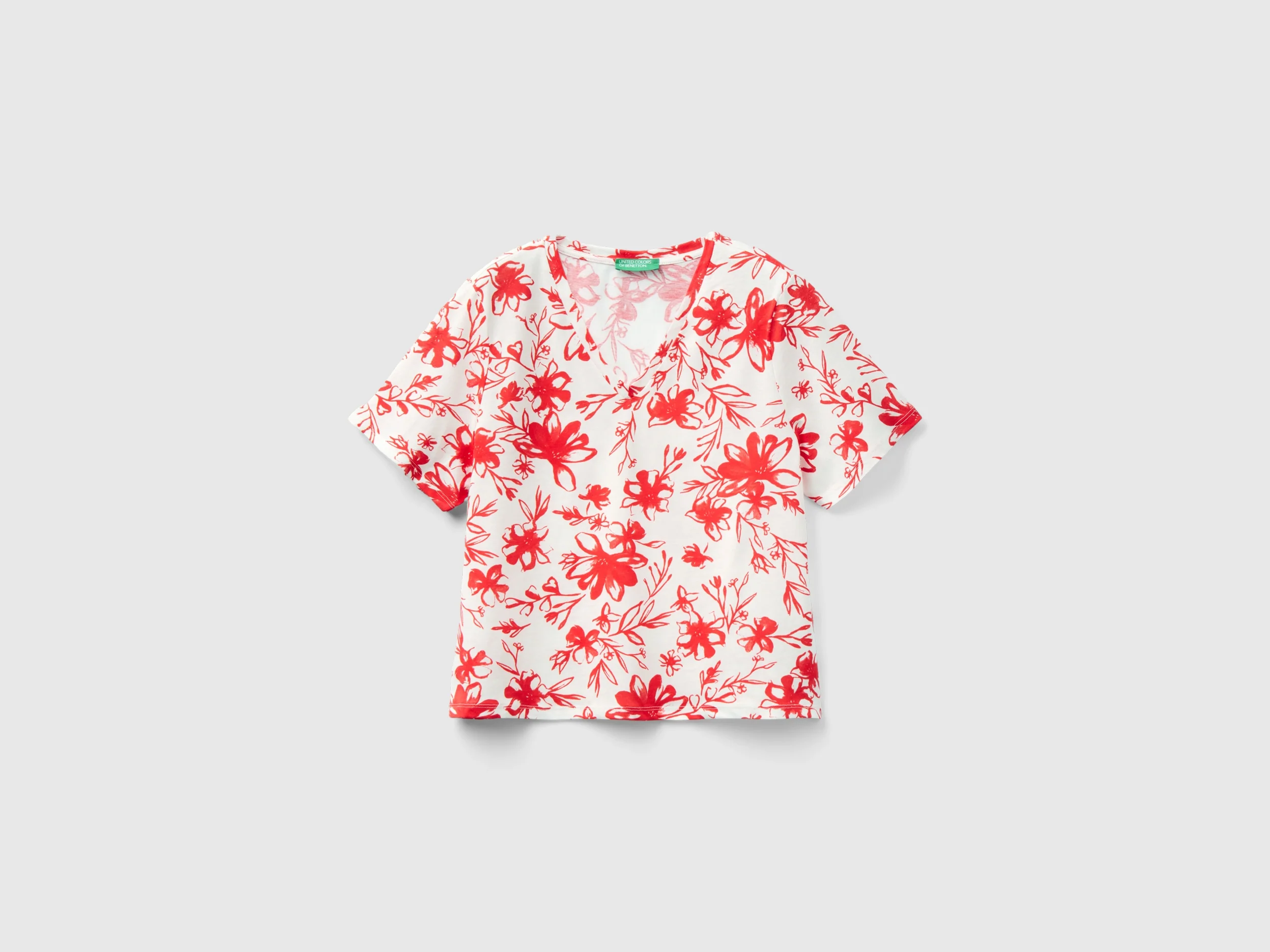 T-shirt fantasia in cotone a fibra lunga