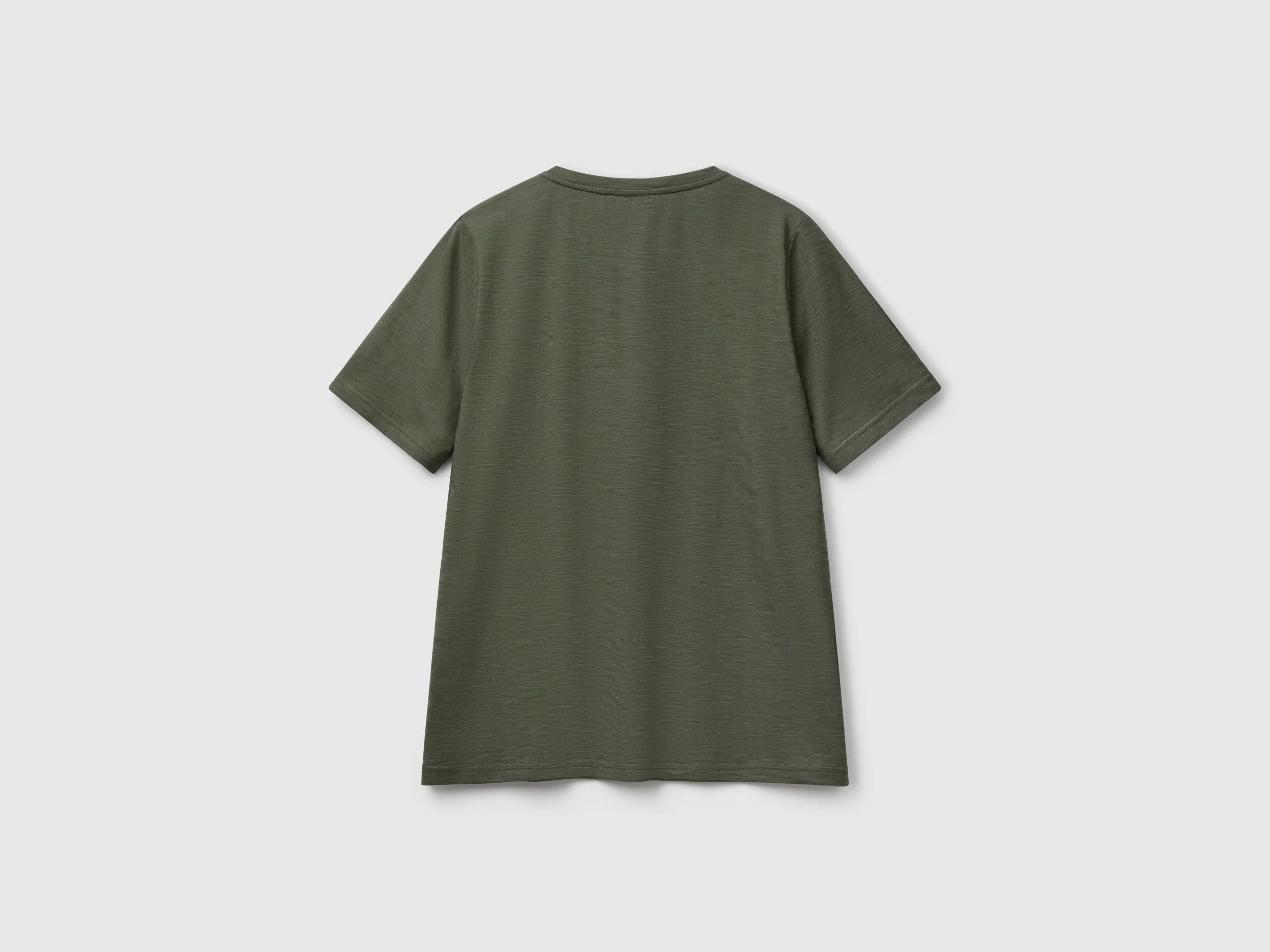 T-shirt girocollo in cotone fiammato - Image 2