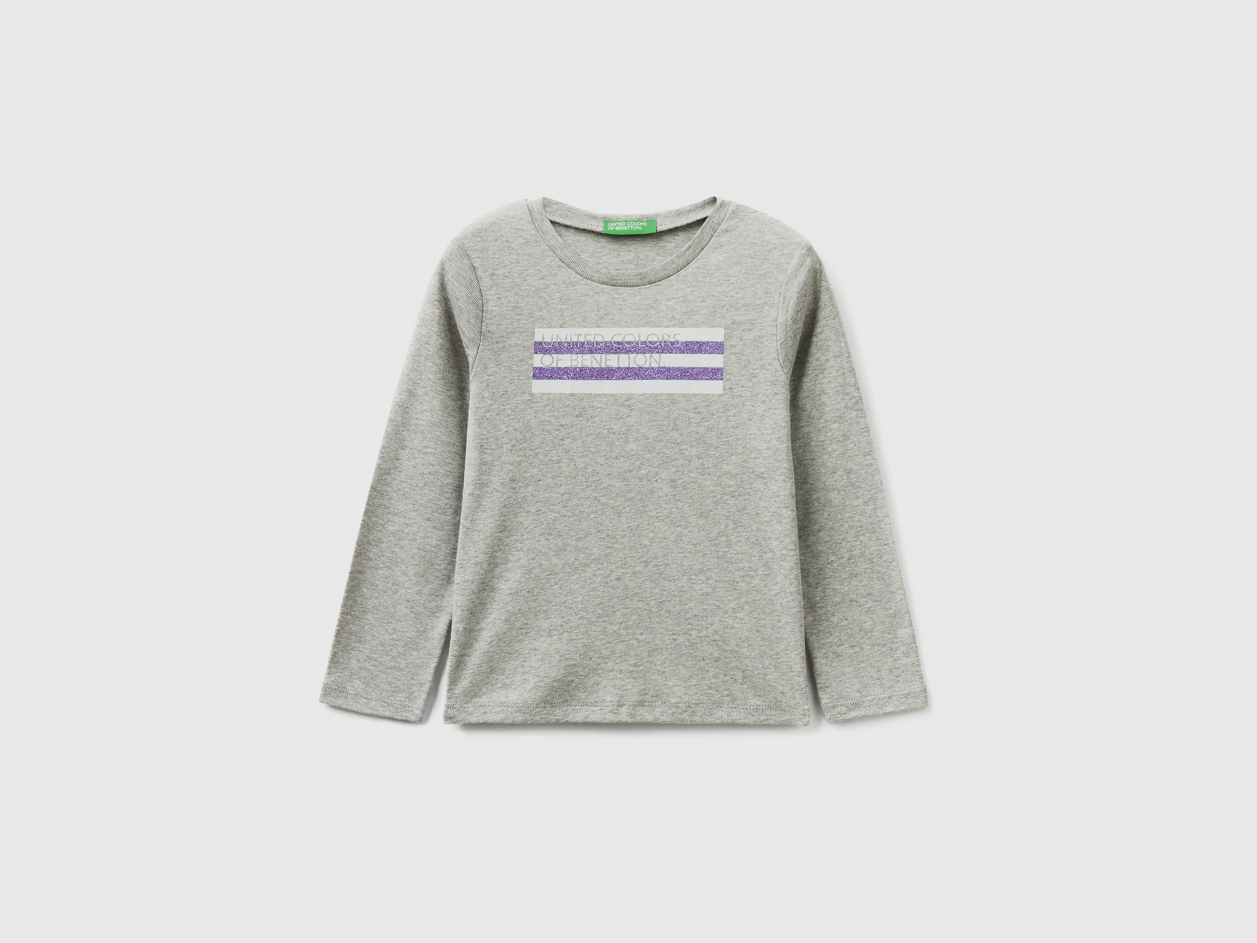 T-shirt in cotone bio con stampa glitter