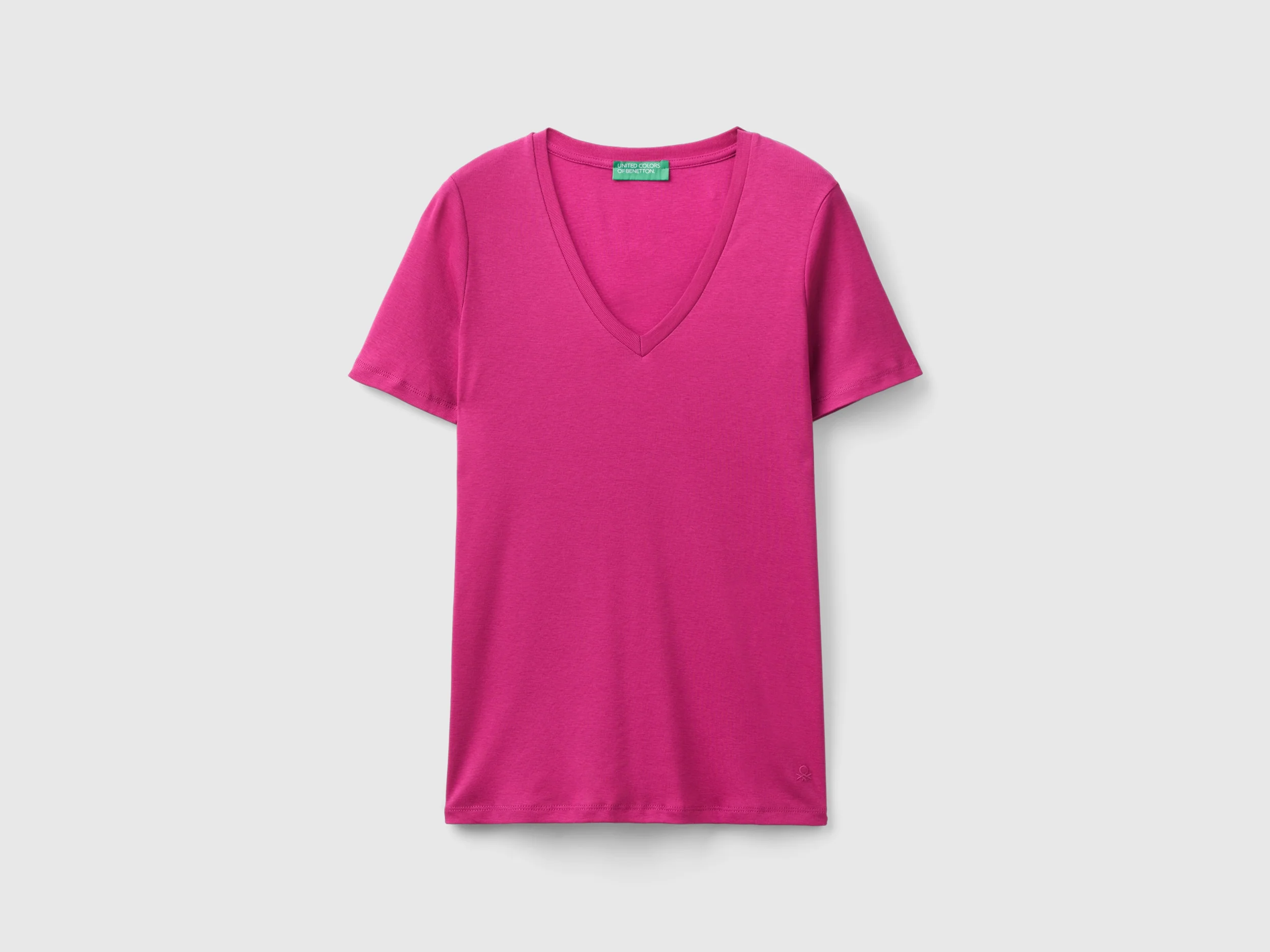 T-shirt in puro cotone con scollo a V