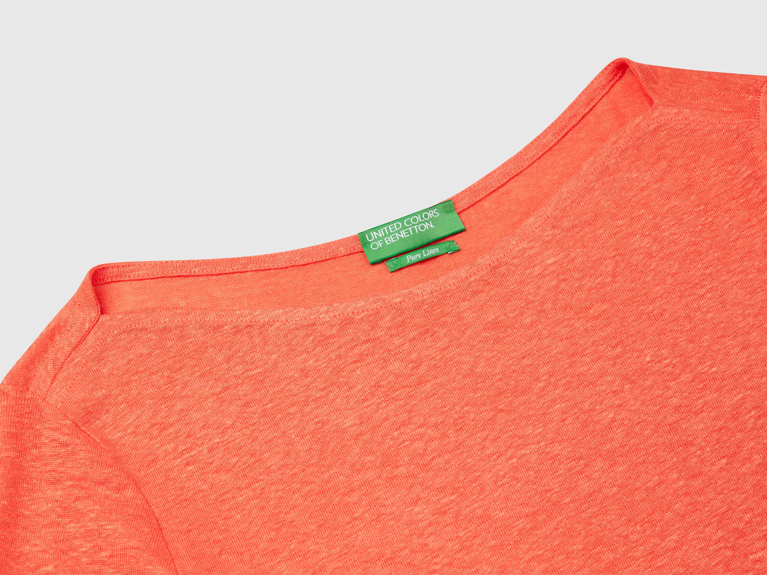T-shirt manica a 3/4 in puro lino - Image 3