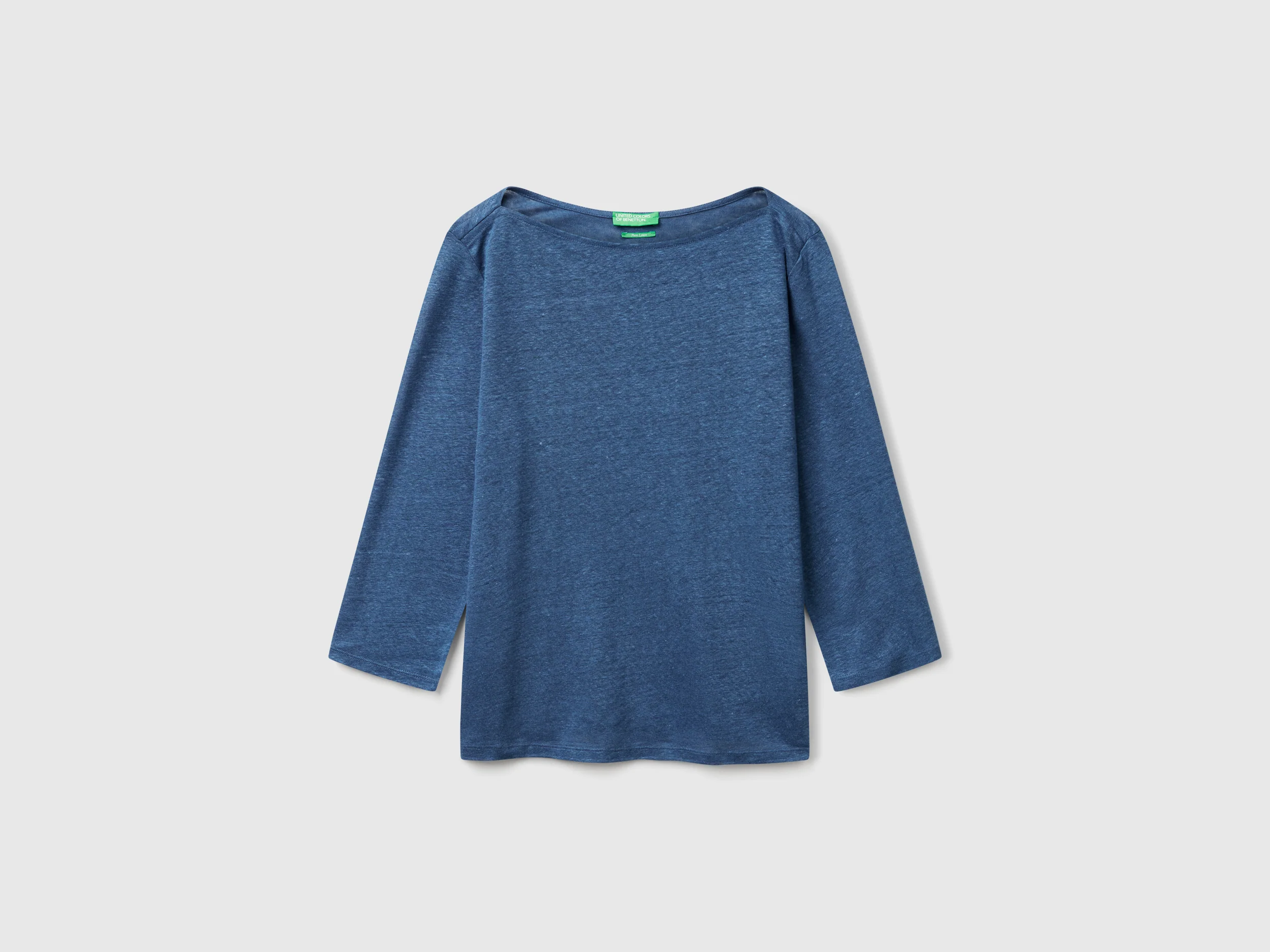 T-shirt manica a 3/4 in puro lino