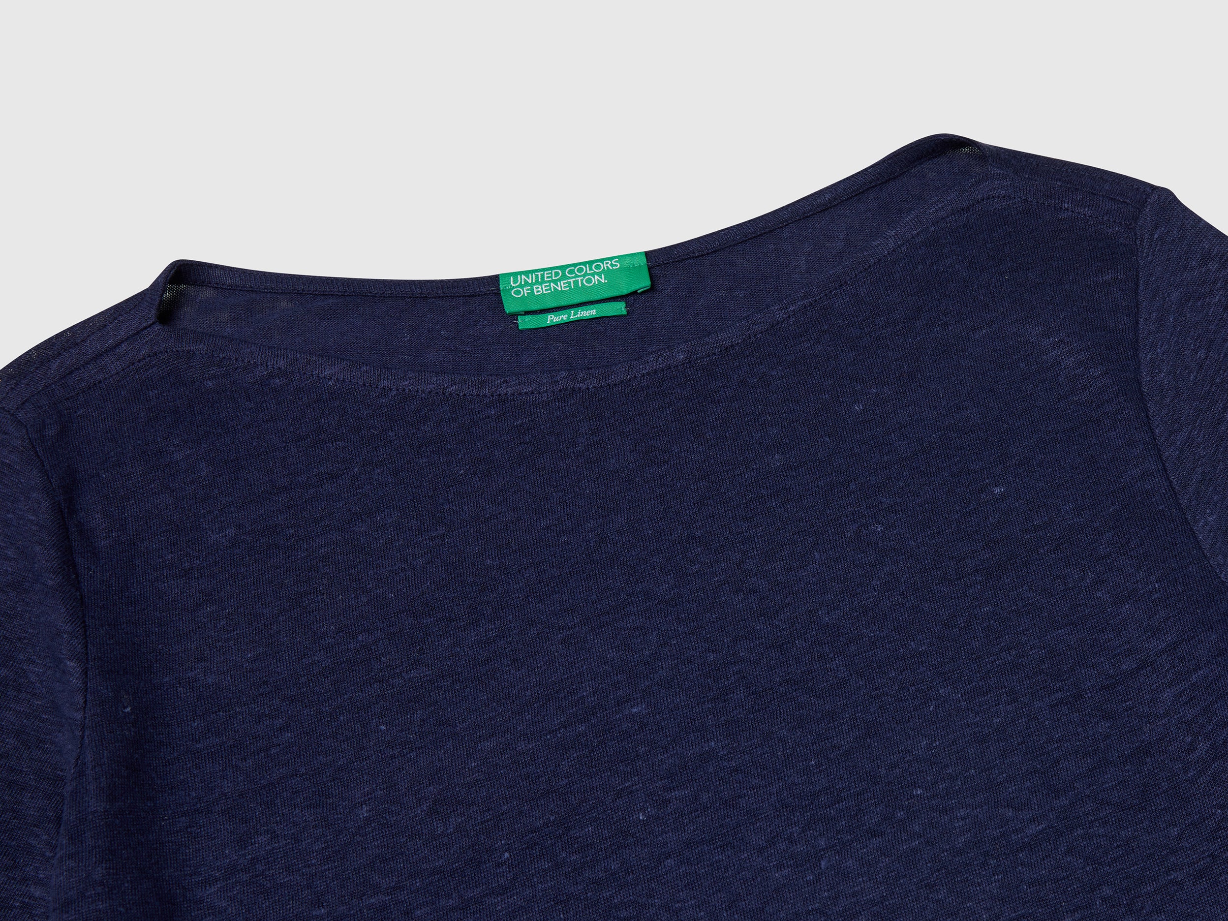 T-shirt manica a 3/4 in puro lino - Image 3