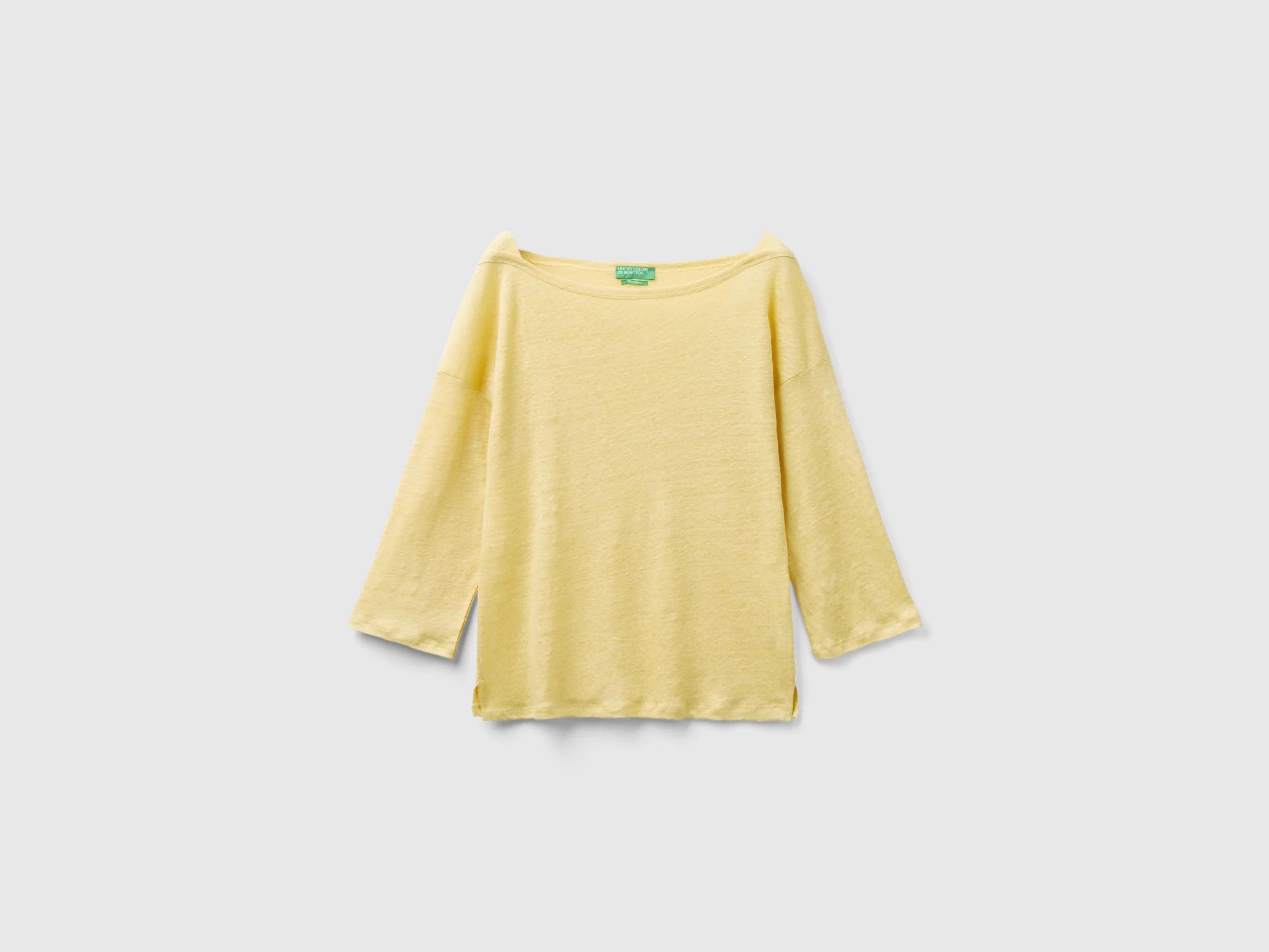 T-shirt manica a 3/4 in puro lino