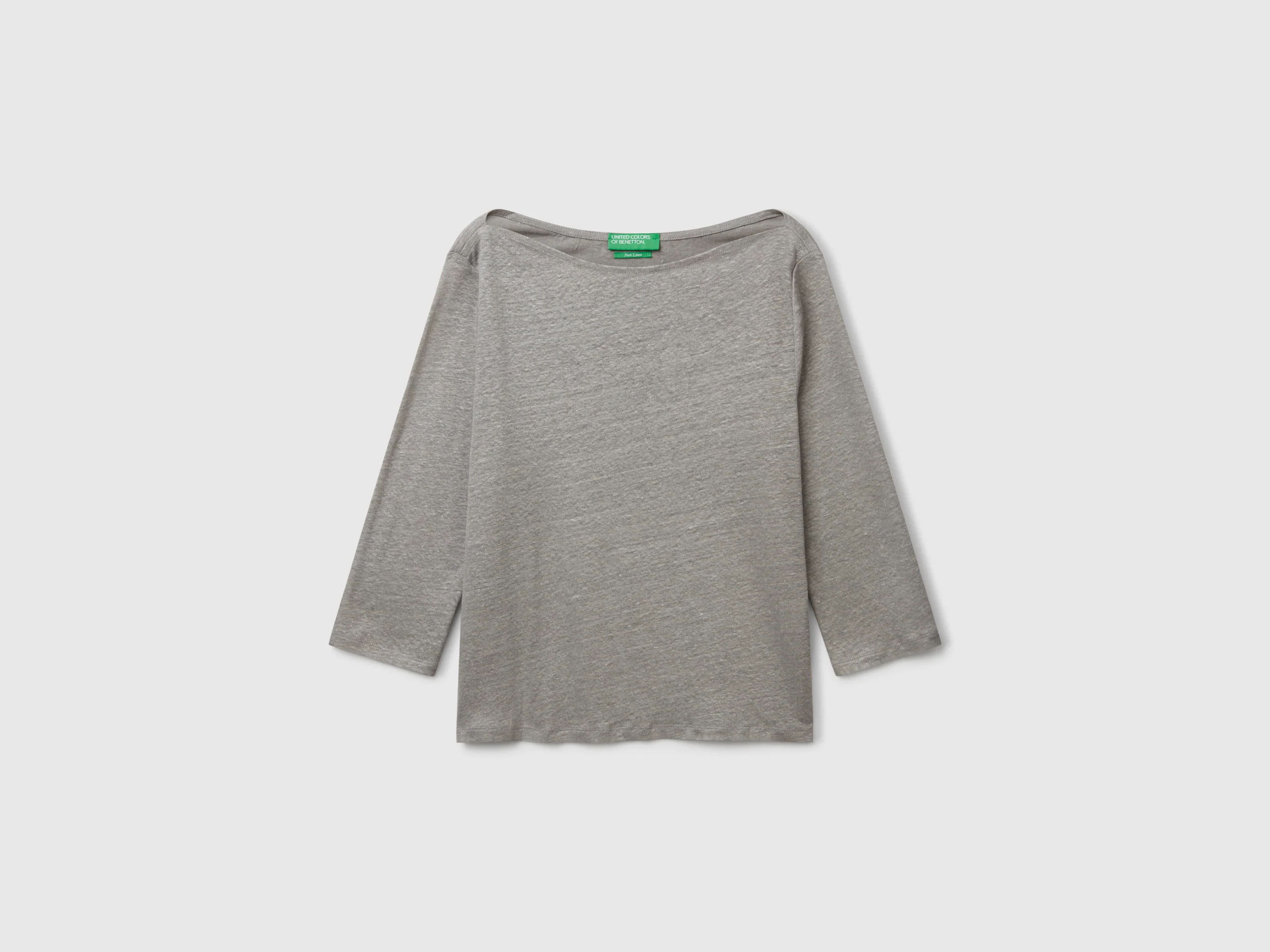 T-shirt manica a 3/4 in puro lino