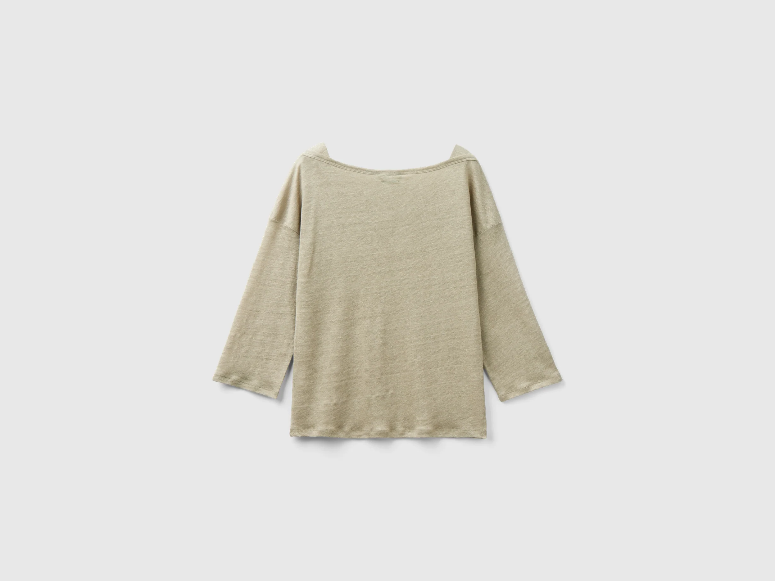 T-shirt manica a 3/4 in puro lino - Image 2