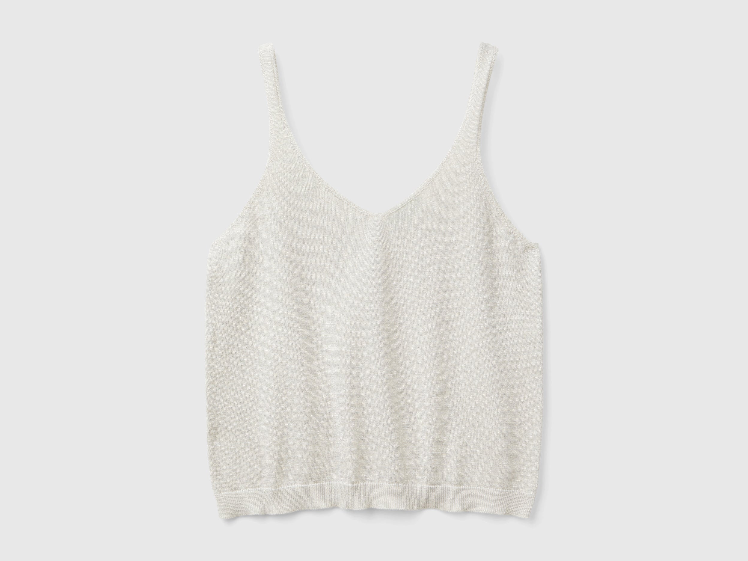 Top con scollo a V e lurex - Image 2