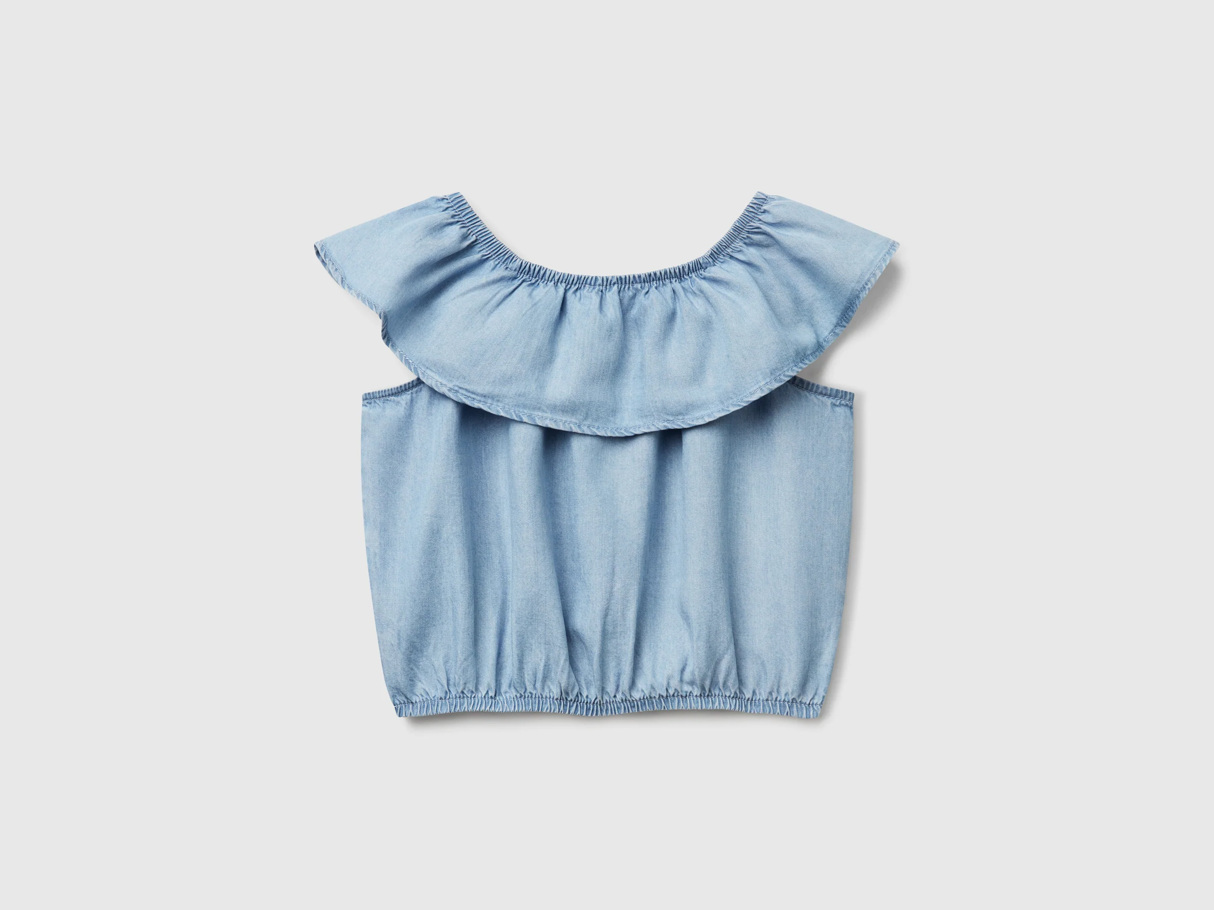 Top in chambray con volant - Image 2