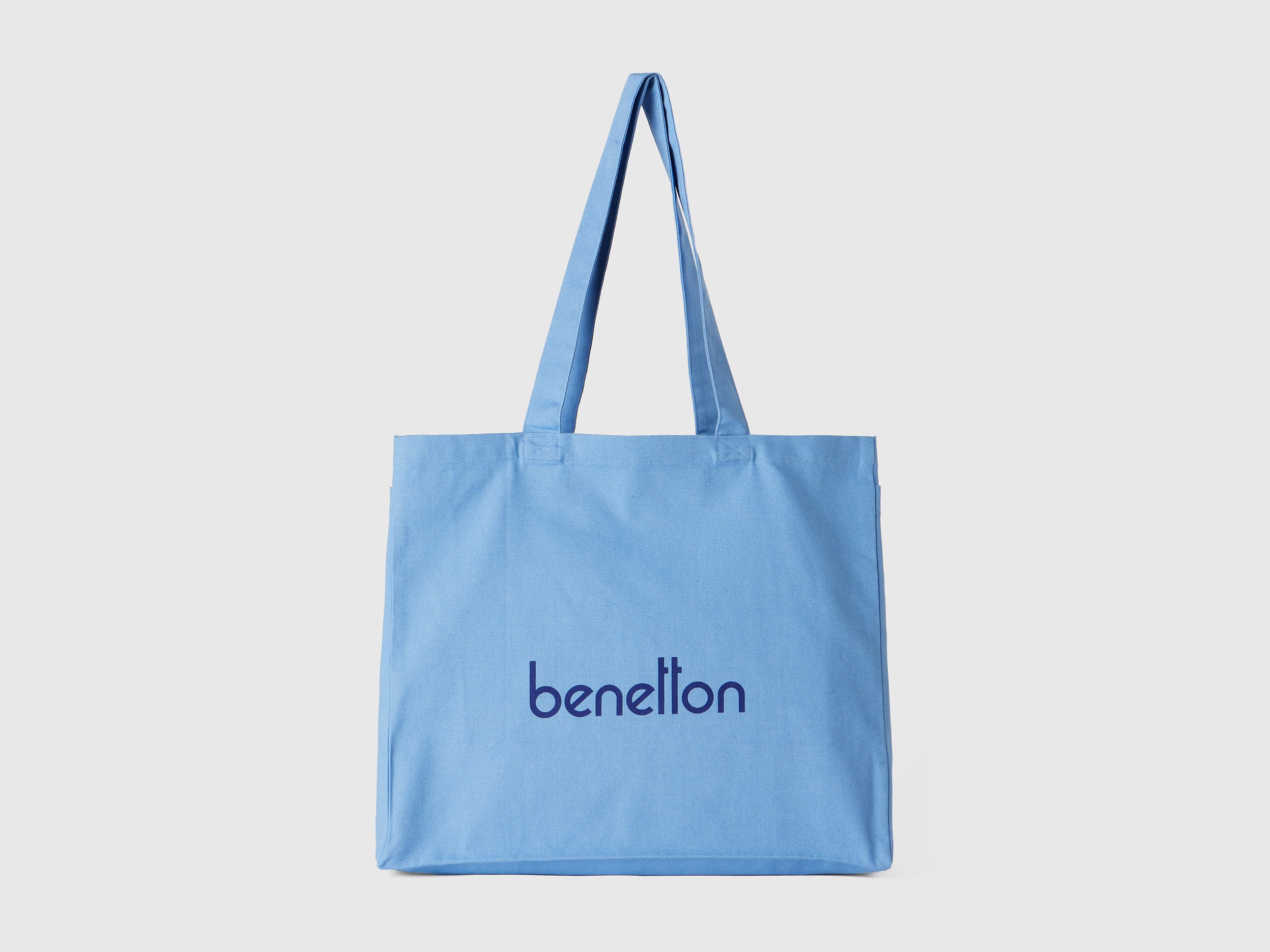 Tote bag azzurra in puro cotone