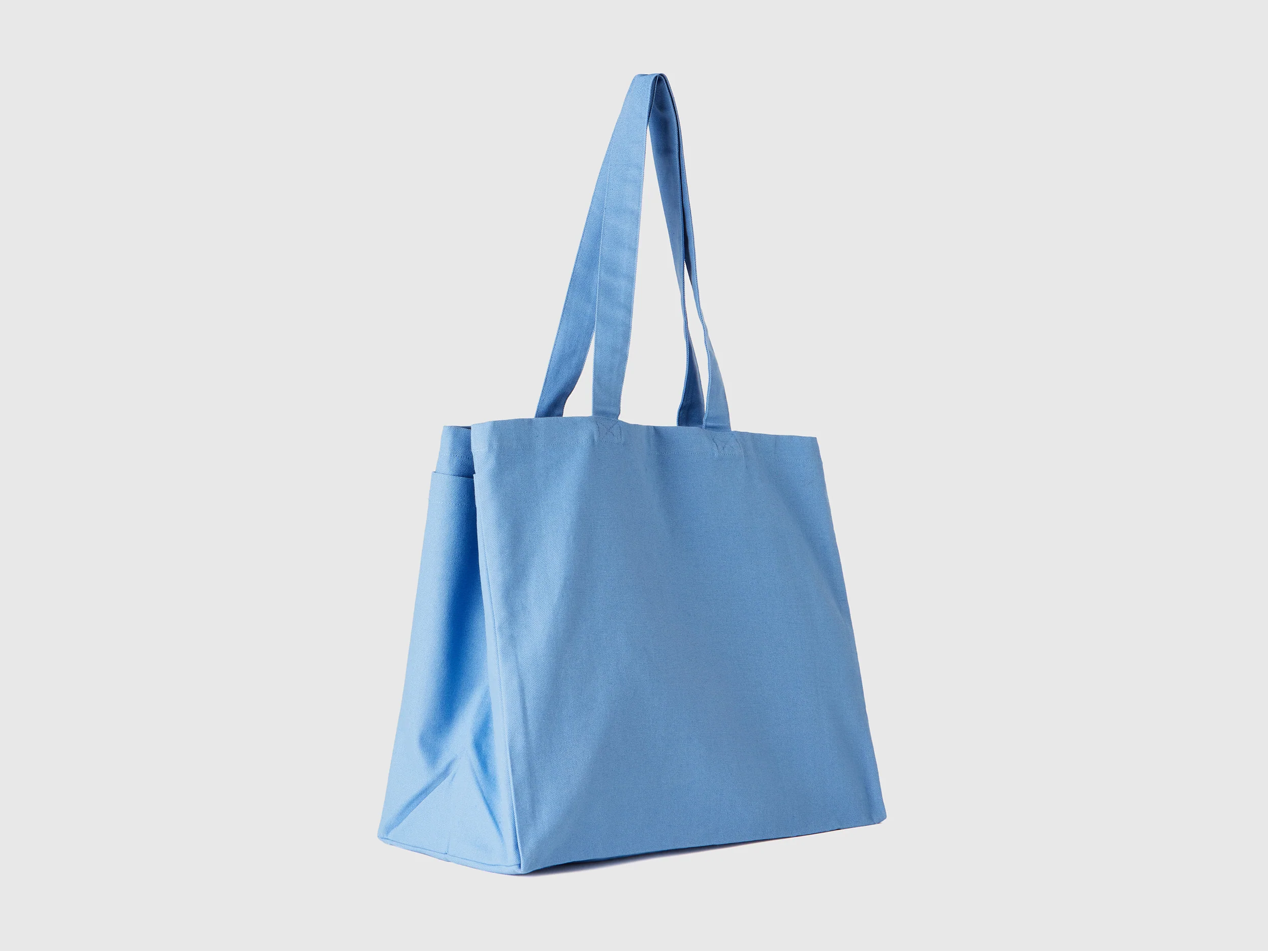 Tote bag azzurra in puro cotone - Image 2